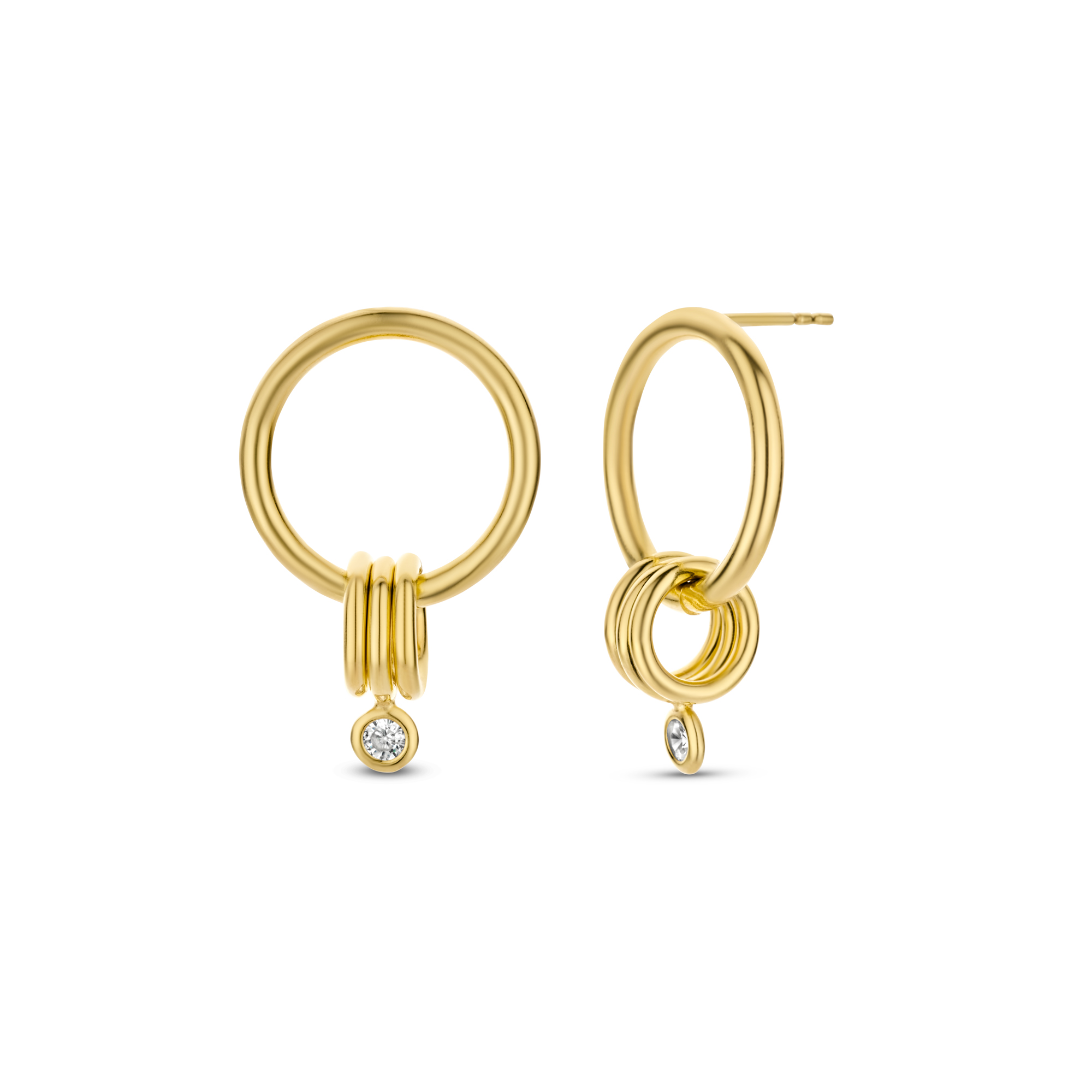 Gold-Plated oorbellen met zirkonia