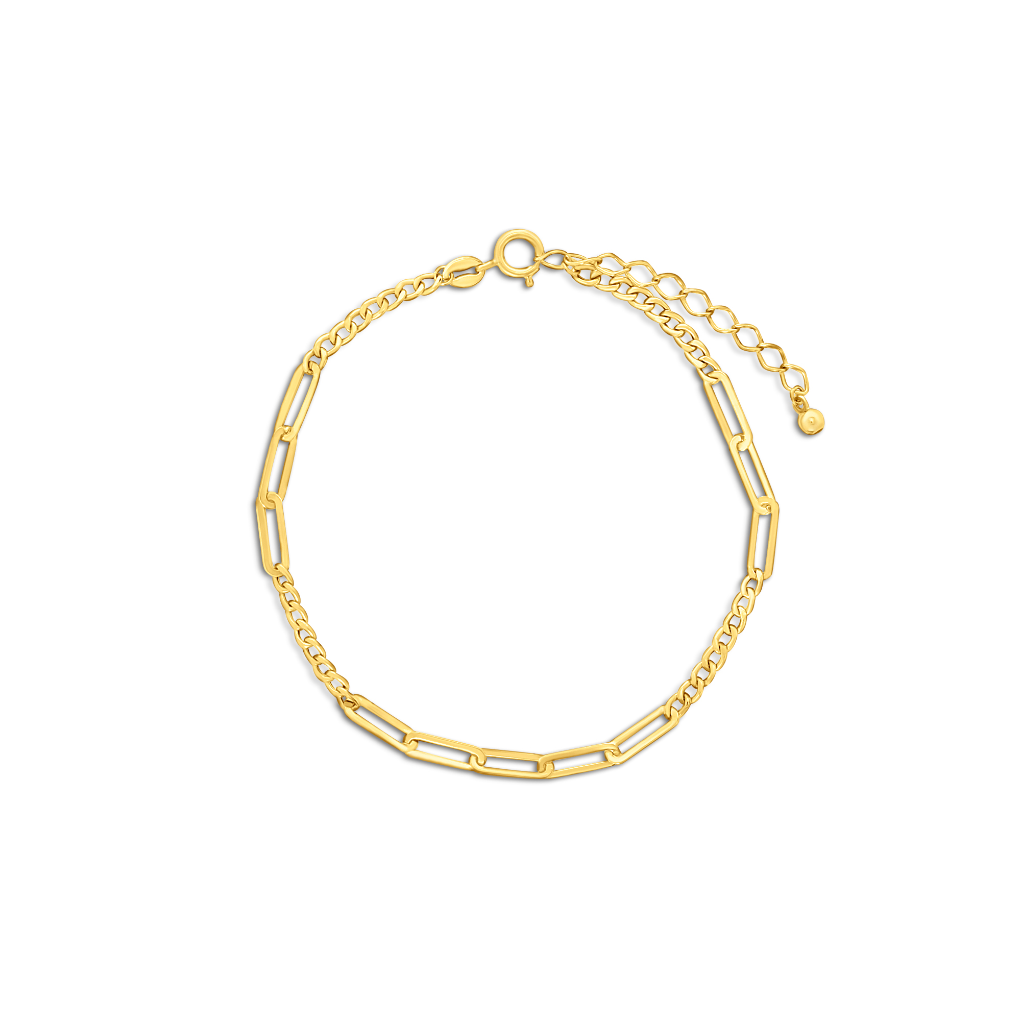 Geelgouden schakelarmband B122-X3CURB1B-0112-Y