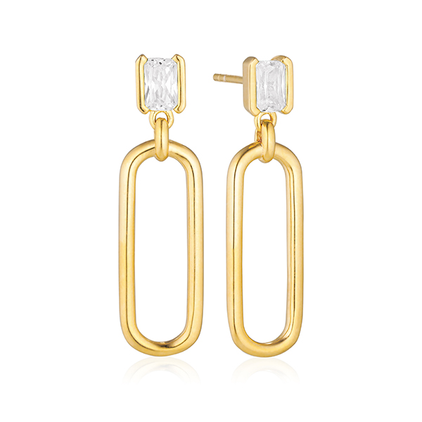 Oorhangers Roccanova Lungo met witte zirkonia - SJ-E42256-CZ-YG