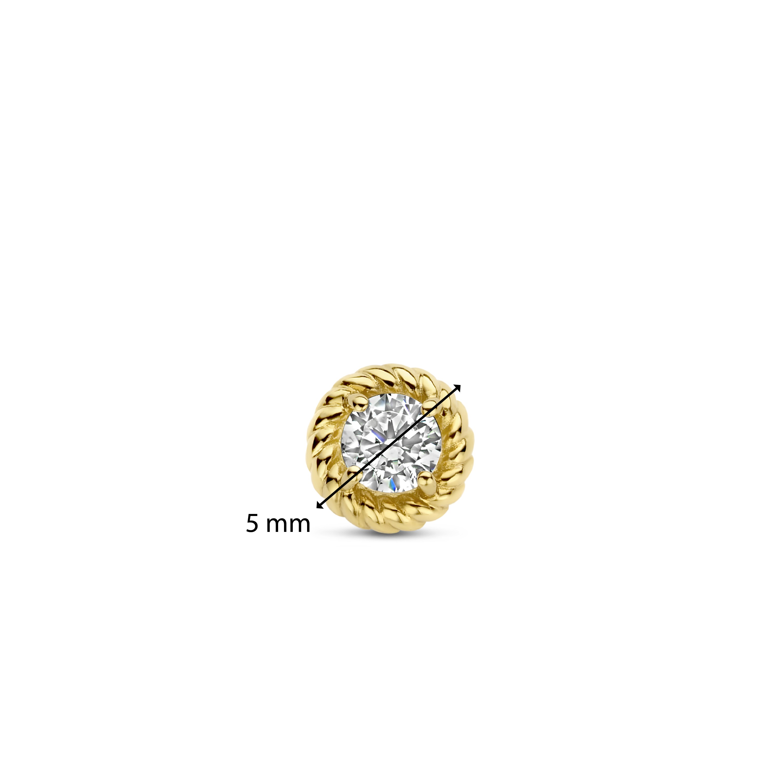 Oorknoppen van gold plated sterling zilver met zirkonia 7934ZY