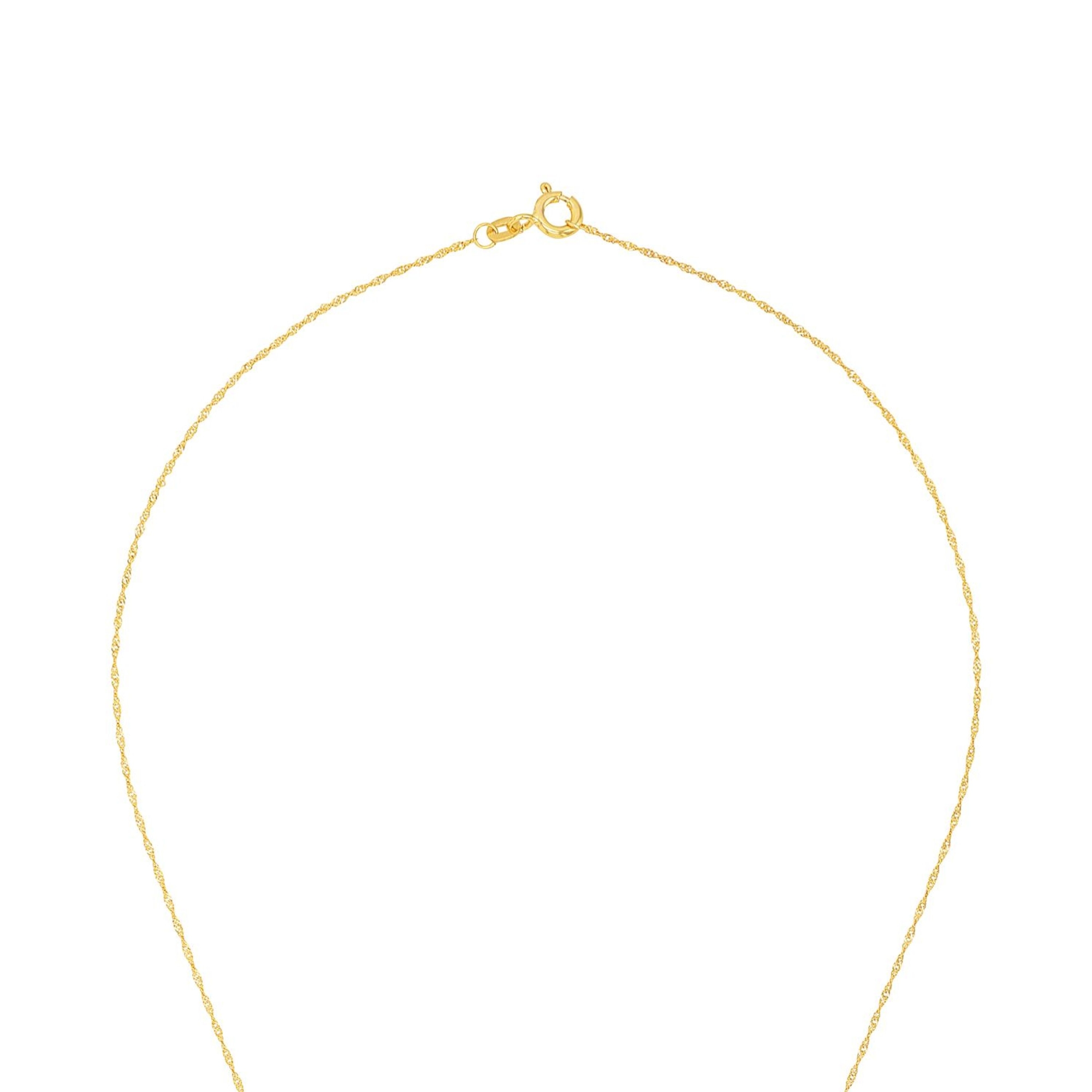 Ketting van geelgoud met hartjes zirkonia hanger - 2035490
