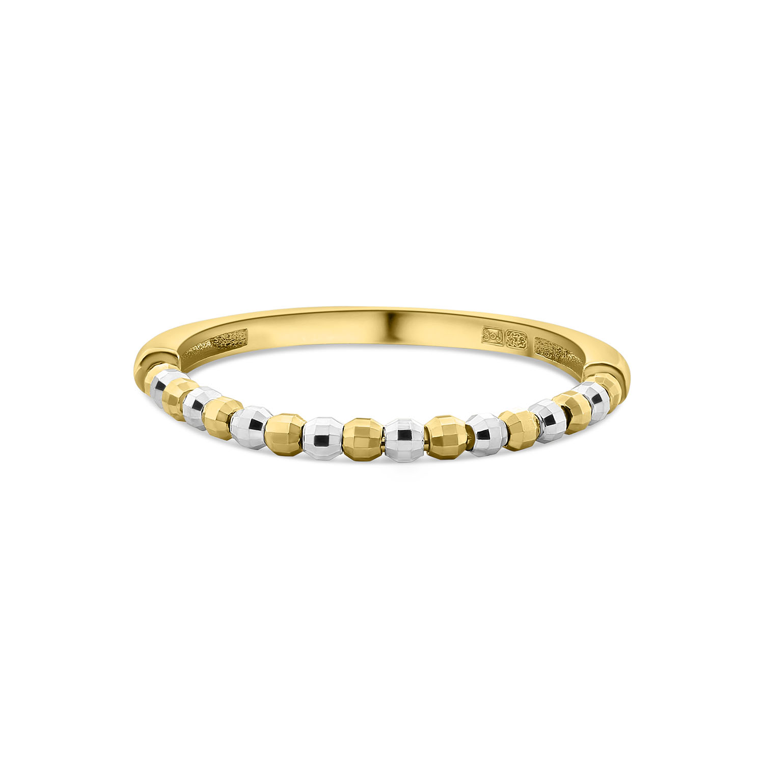 Bi-color ring gediamanteerde kralen R122-VX3DCBCR2037606-YW
