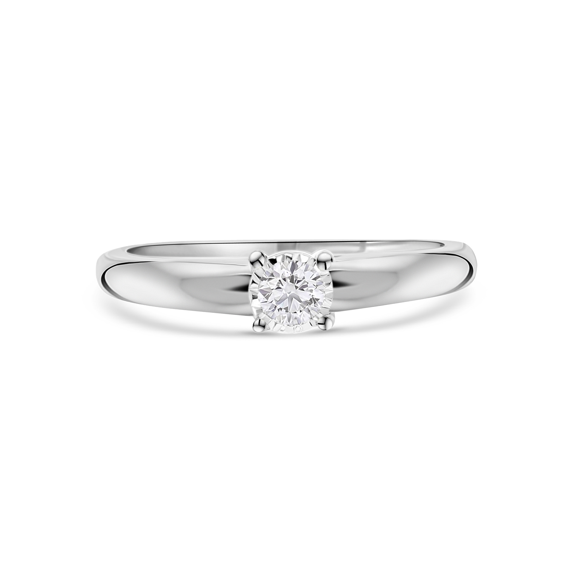 Witgouden solitair ring SOL-W916-015-G2