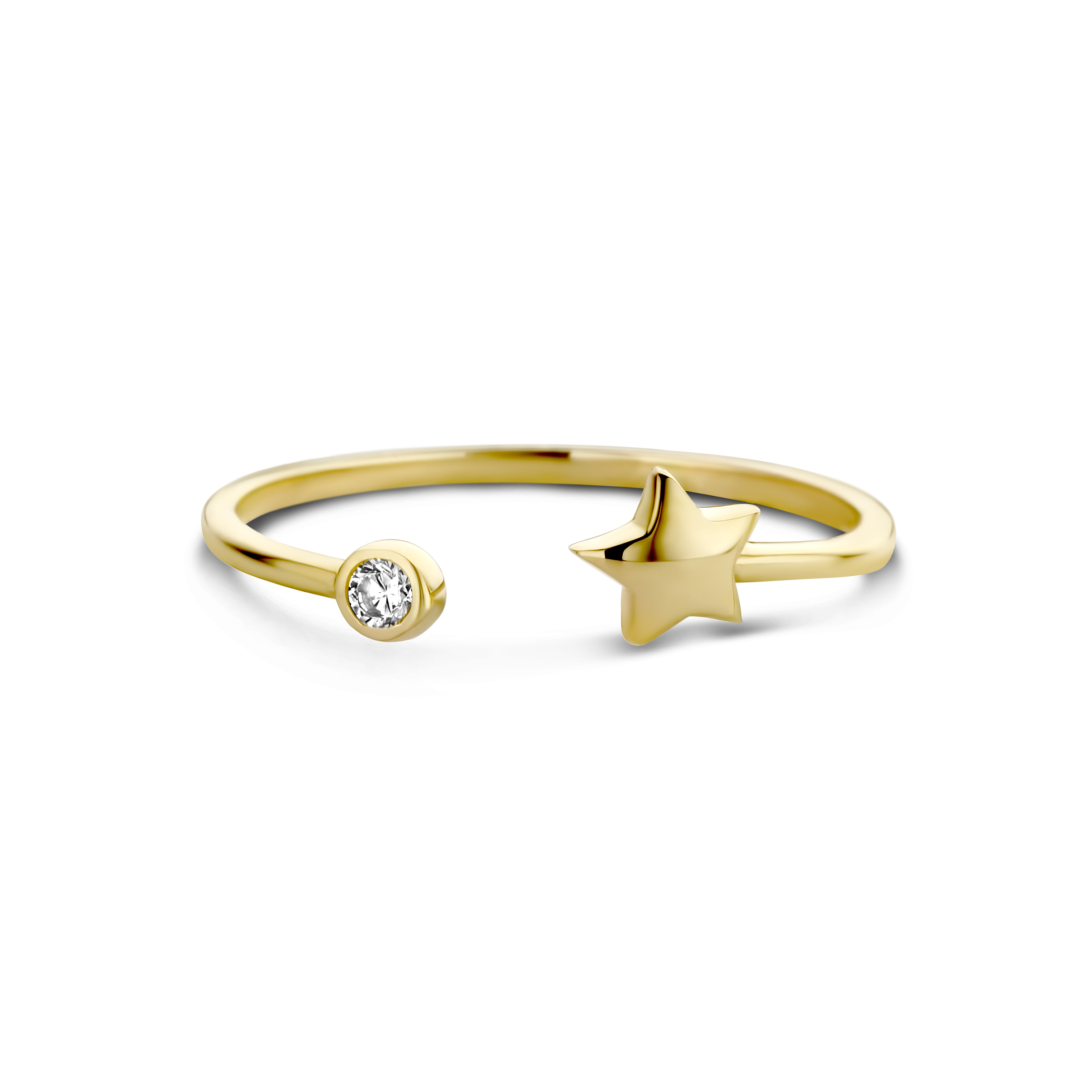 Geelgouden ring met zirkonia 5588