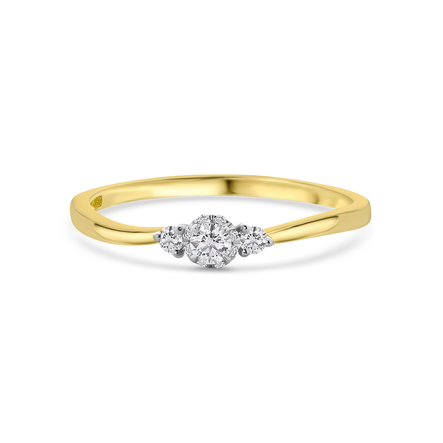 Geelgouden ring met diamant R138-RG48685-Y