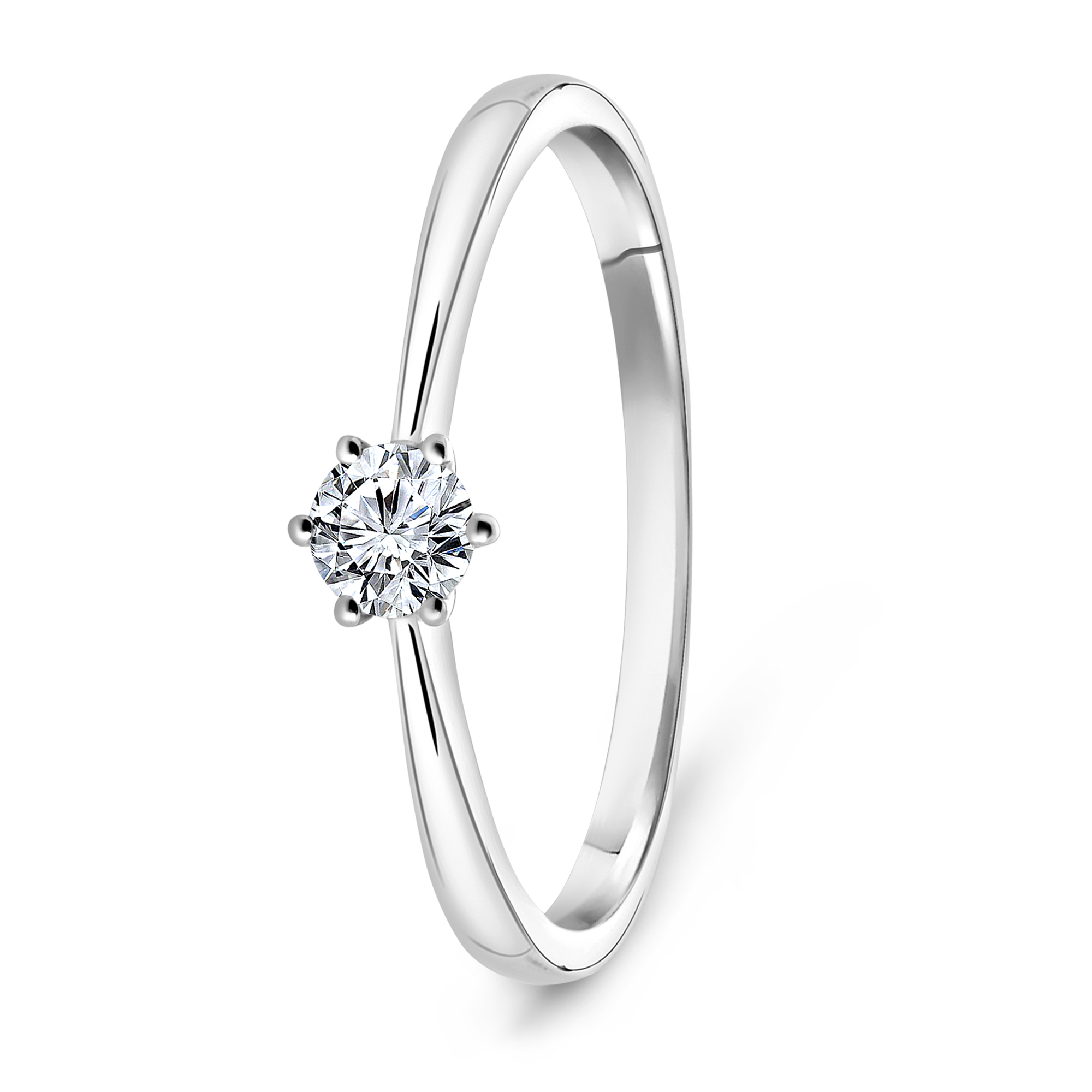 Witgouden diamanten solitair ring