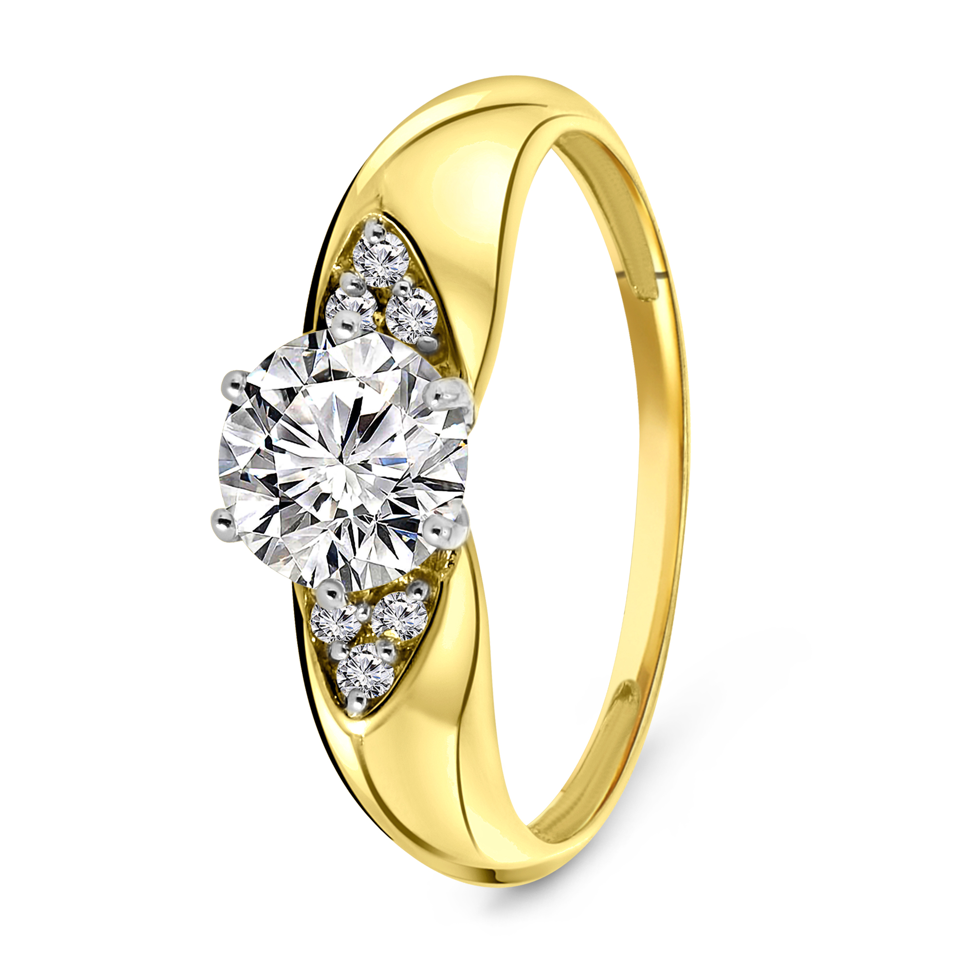 Geelgouden ring met zirkonia 59745Z-Y