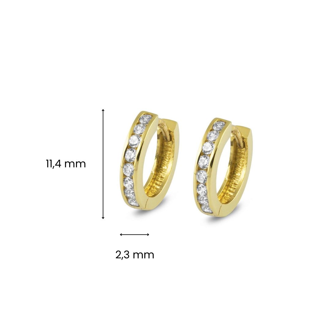 Geelgouden oorringen met zirkonia E122-HAALE1094-FCZ-Y