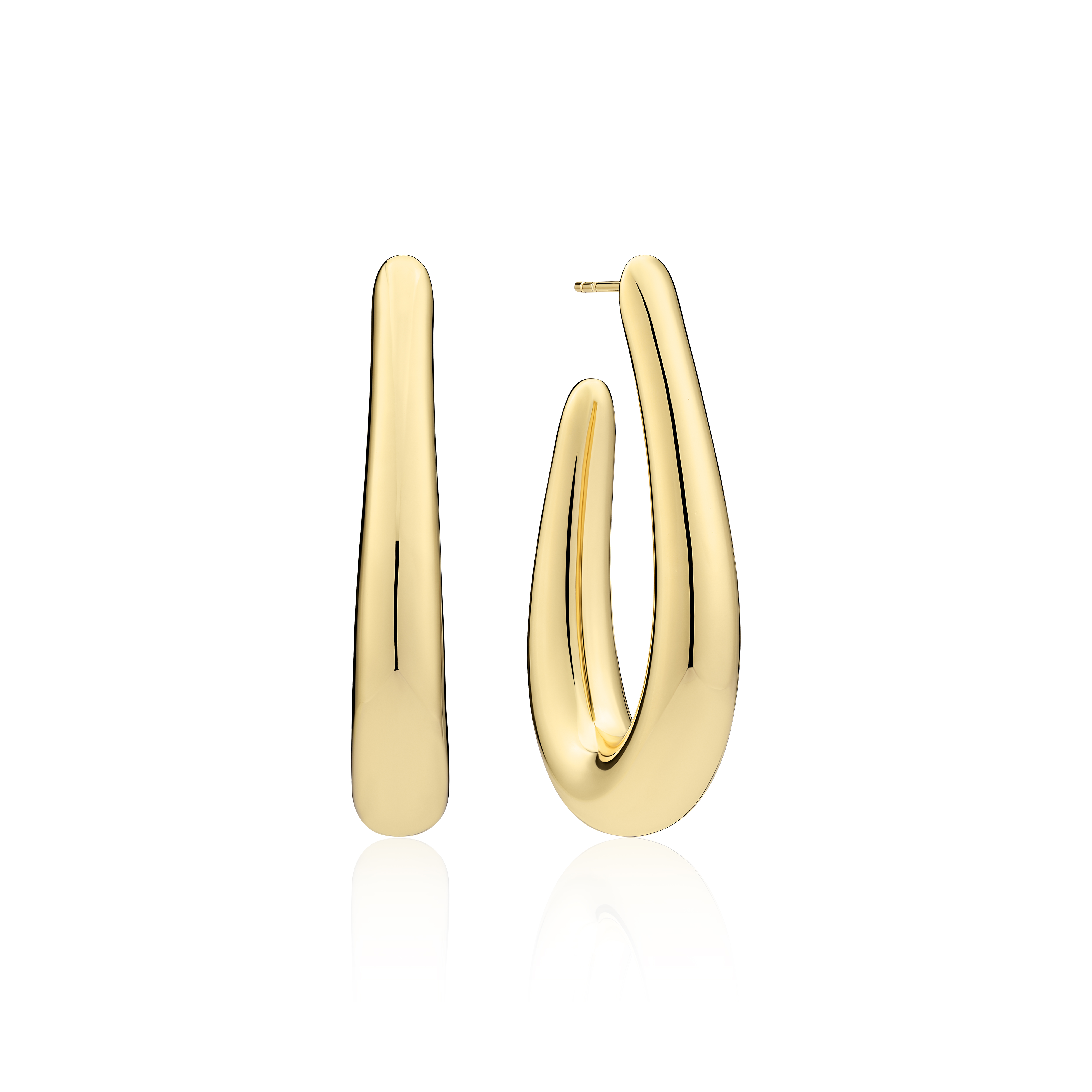 Oorringen Goccia Pianura Medio gold plated - SJ-E2484-YG