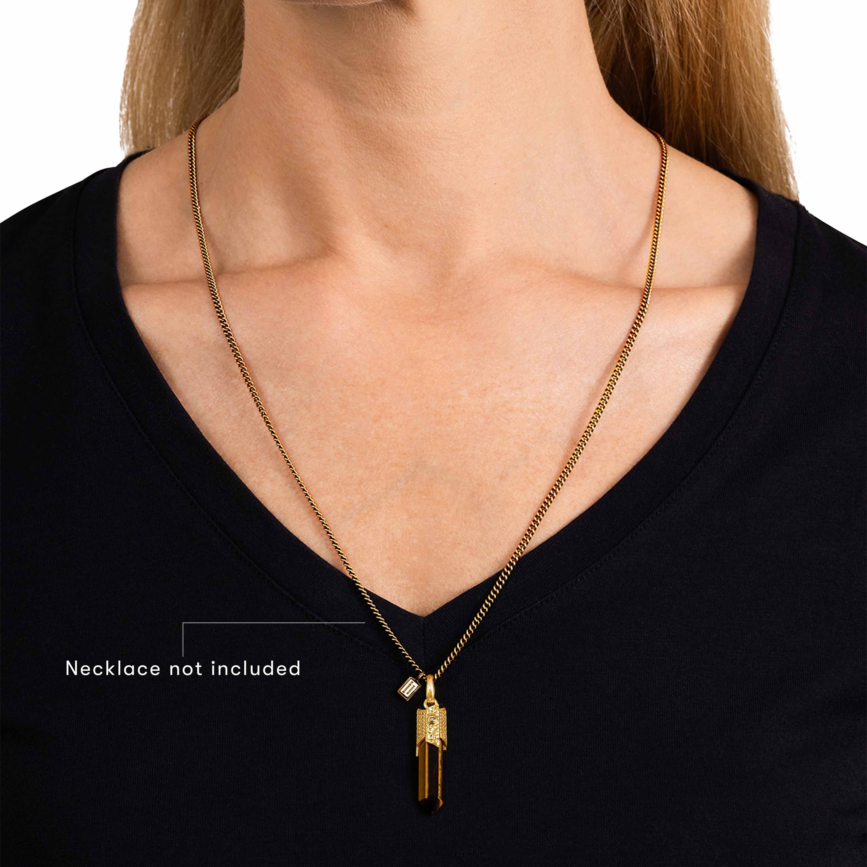 Hanger Edelsteen Gold Plated Tijgeroog - 701TIGV