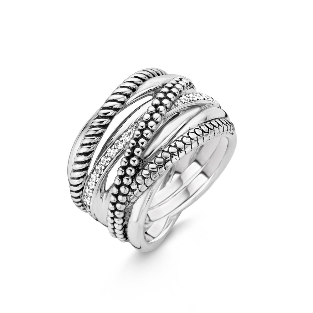 Ring van sterling zilver met zirkonia 12066ZI