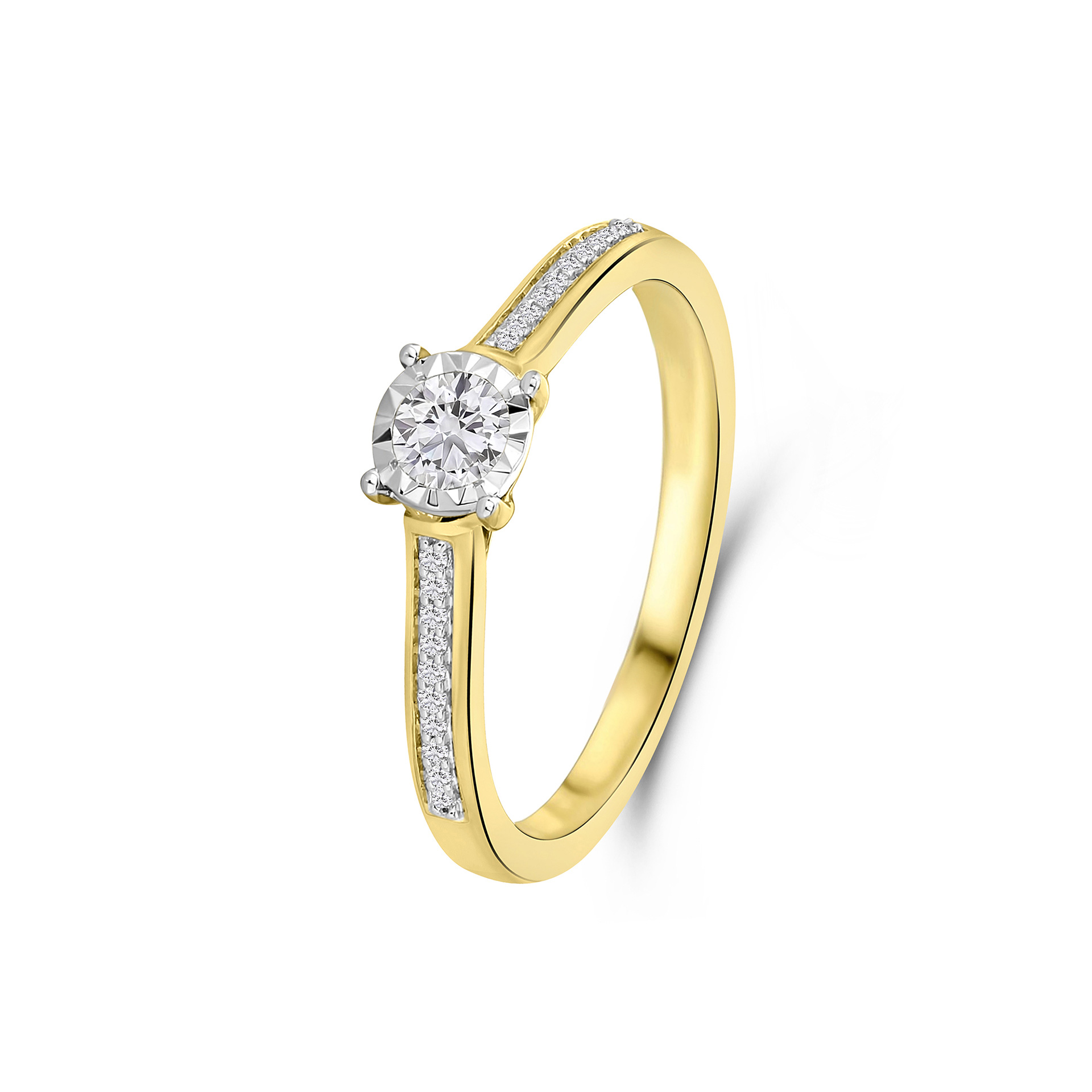 Geelgouden ring met lab grown diamanten R138-RG63781-CV-YW