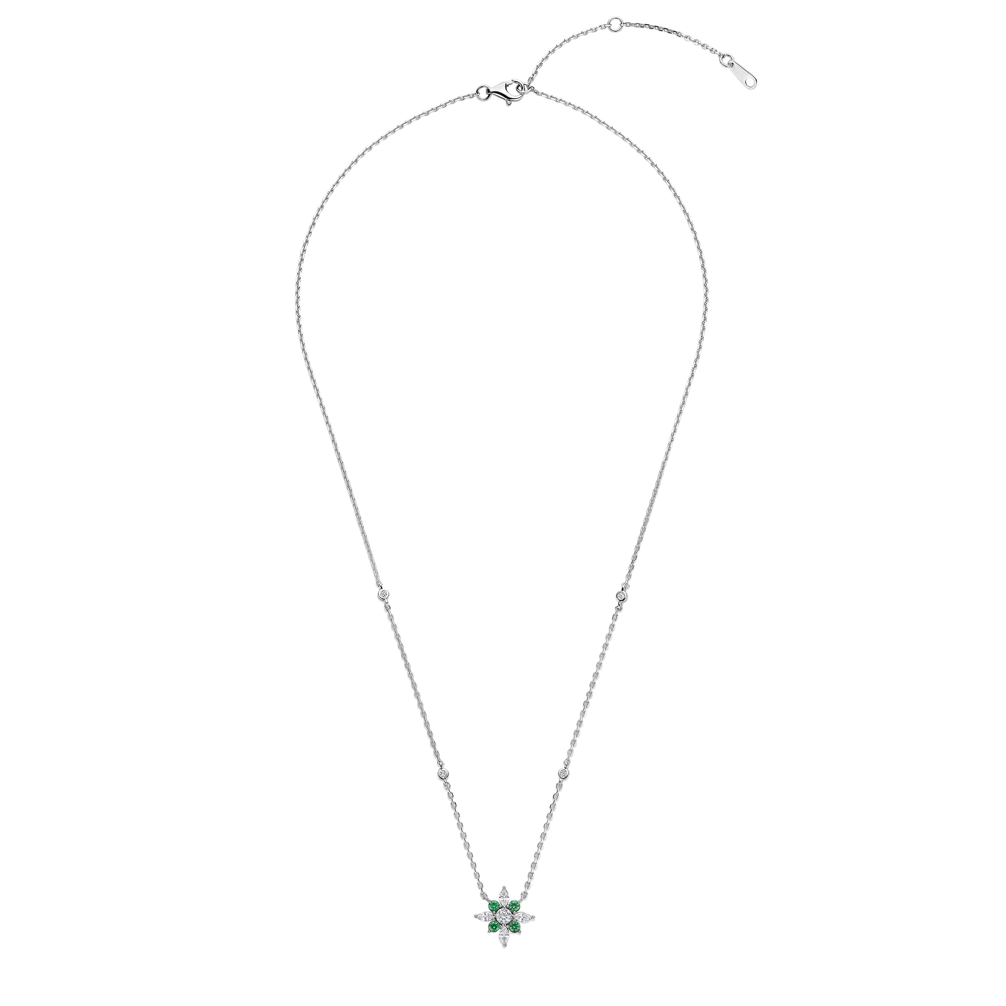 Ketting van sterling zilver met groene zirkonia - HB22N0912AG
