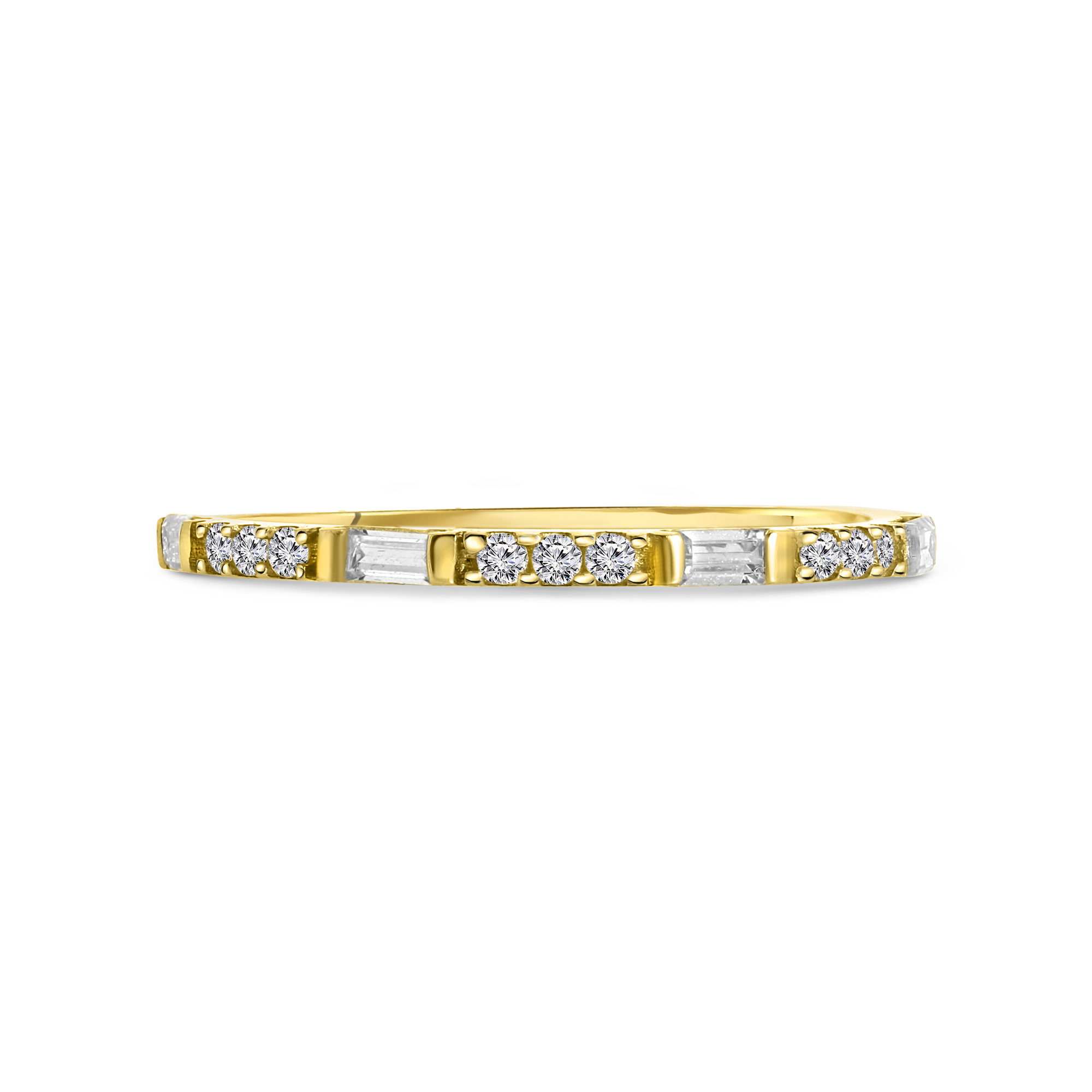 Geelgouden ring met zirkonia