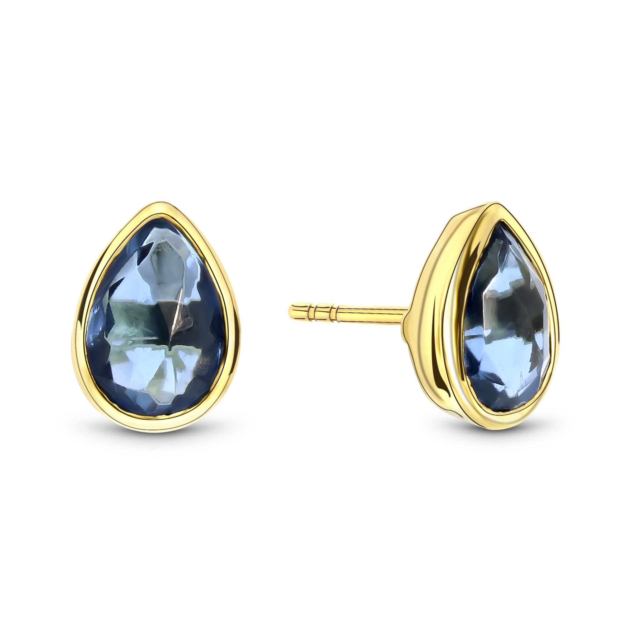 Oorbellen met blauwe kleursteen