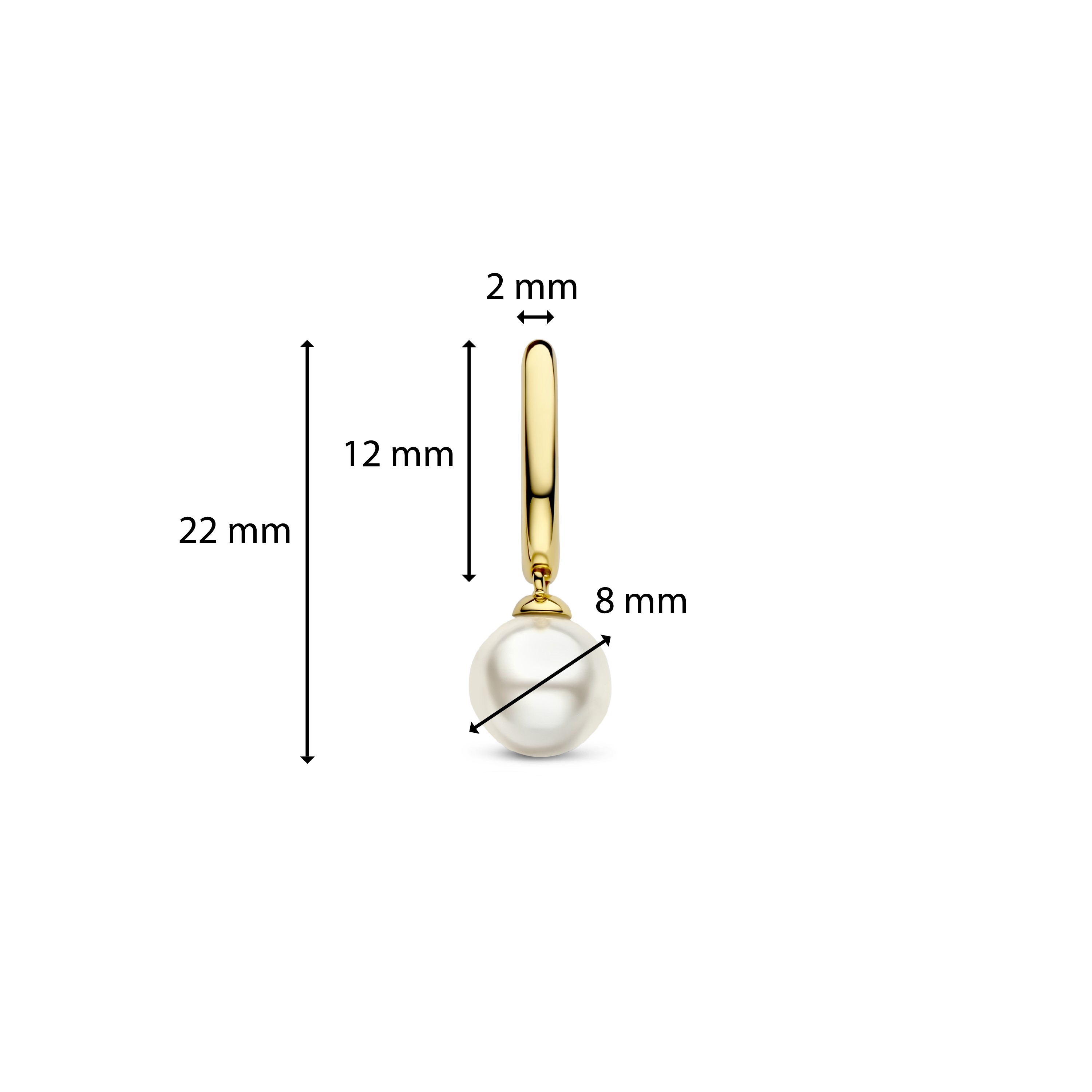 Oorhangers van gold plated  met parel 7939YP