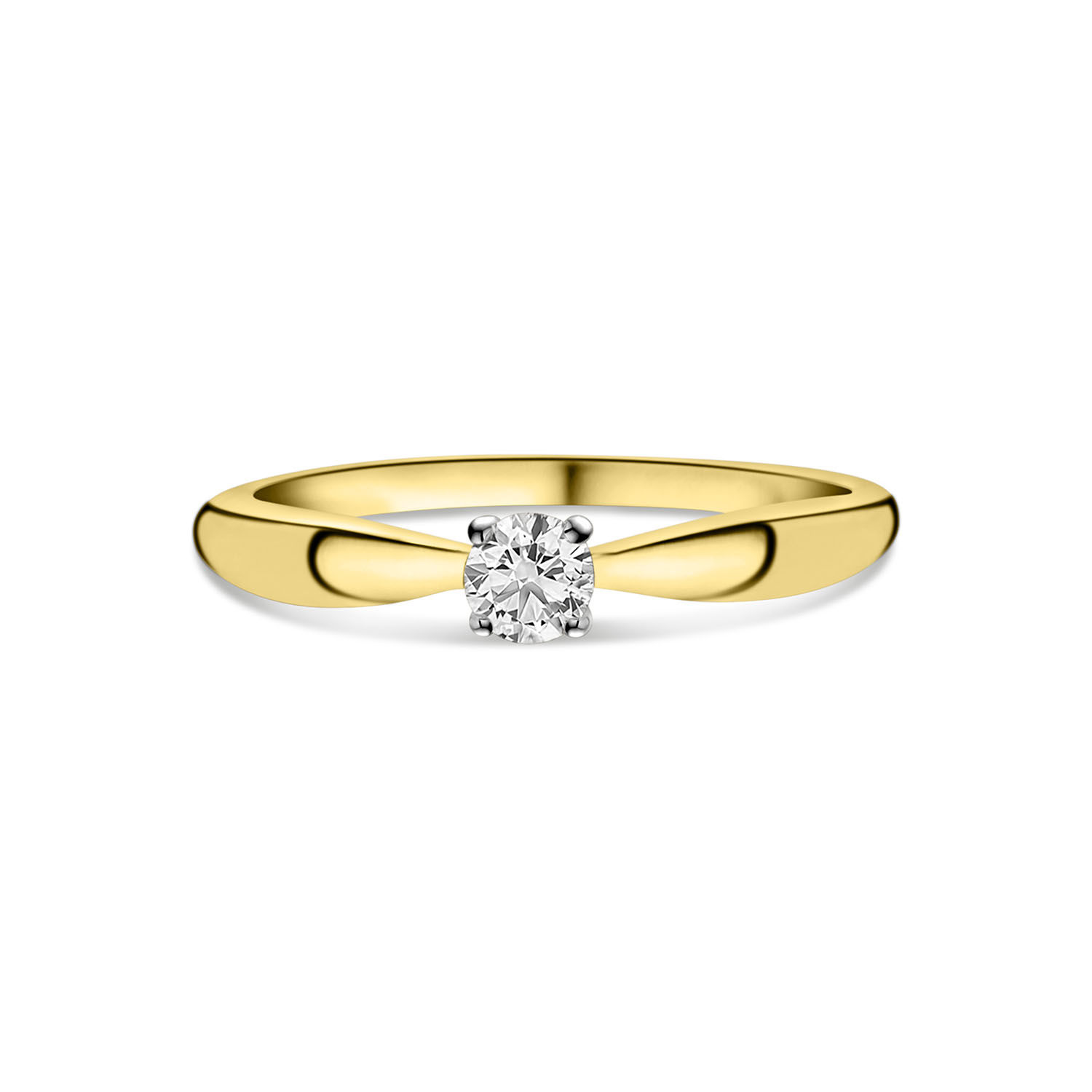 Geelgouden solitaire ring met diamant R137-SOL-Y095-020-G2-Y