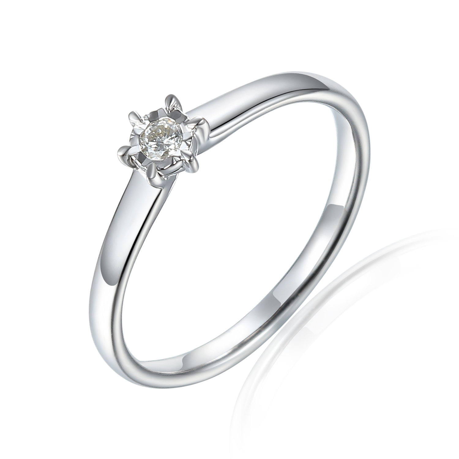 Witgouden solitair ring SOL-W720-005-G2