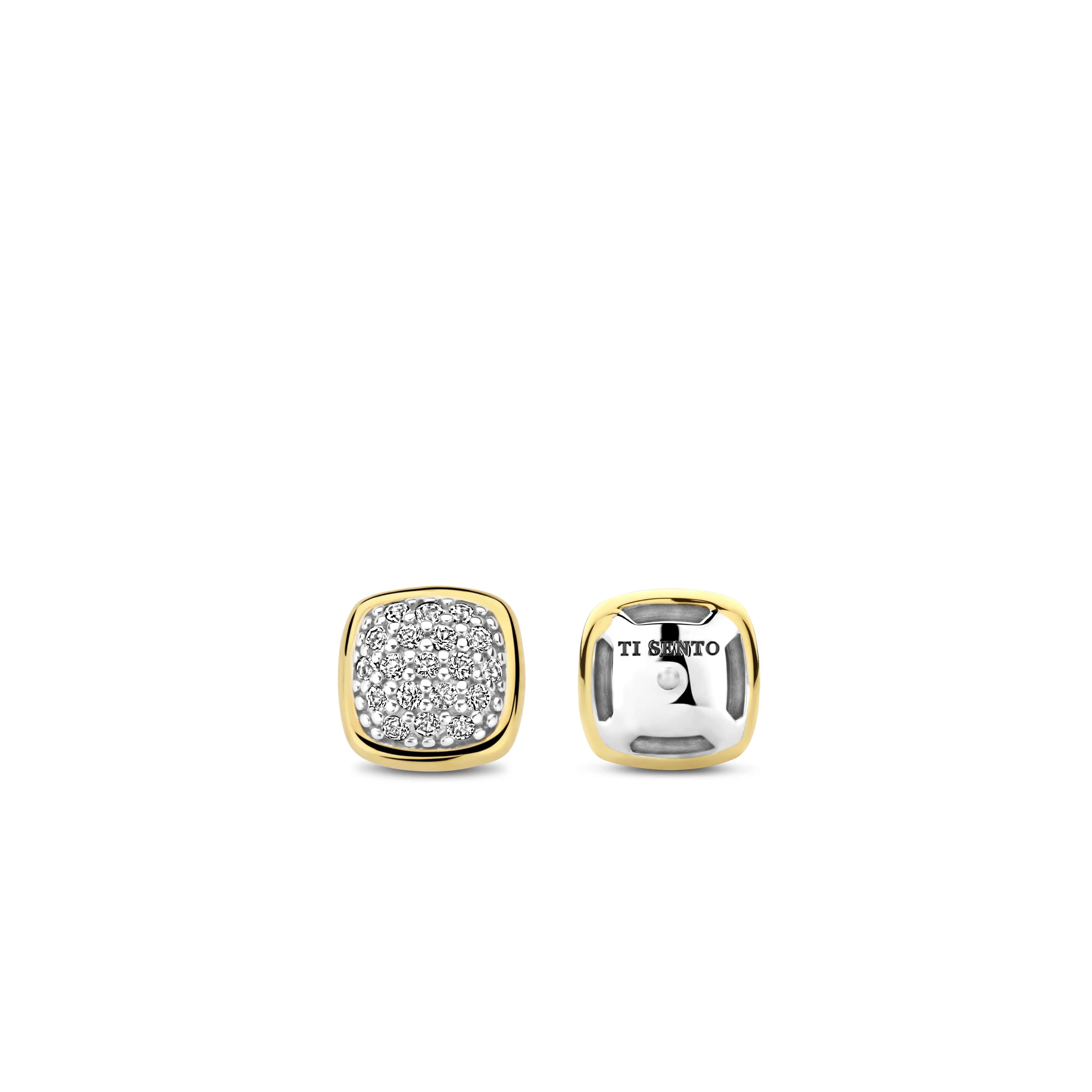 Oorknoppen gold plated met zirkonia - 7990ZY