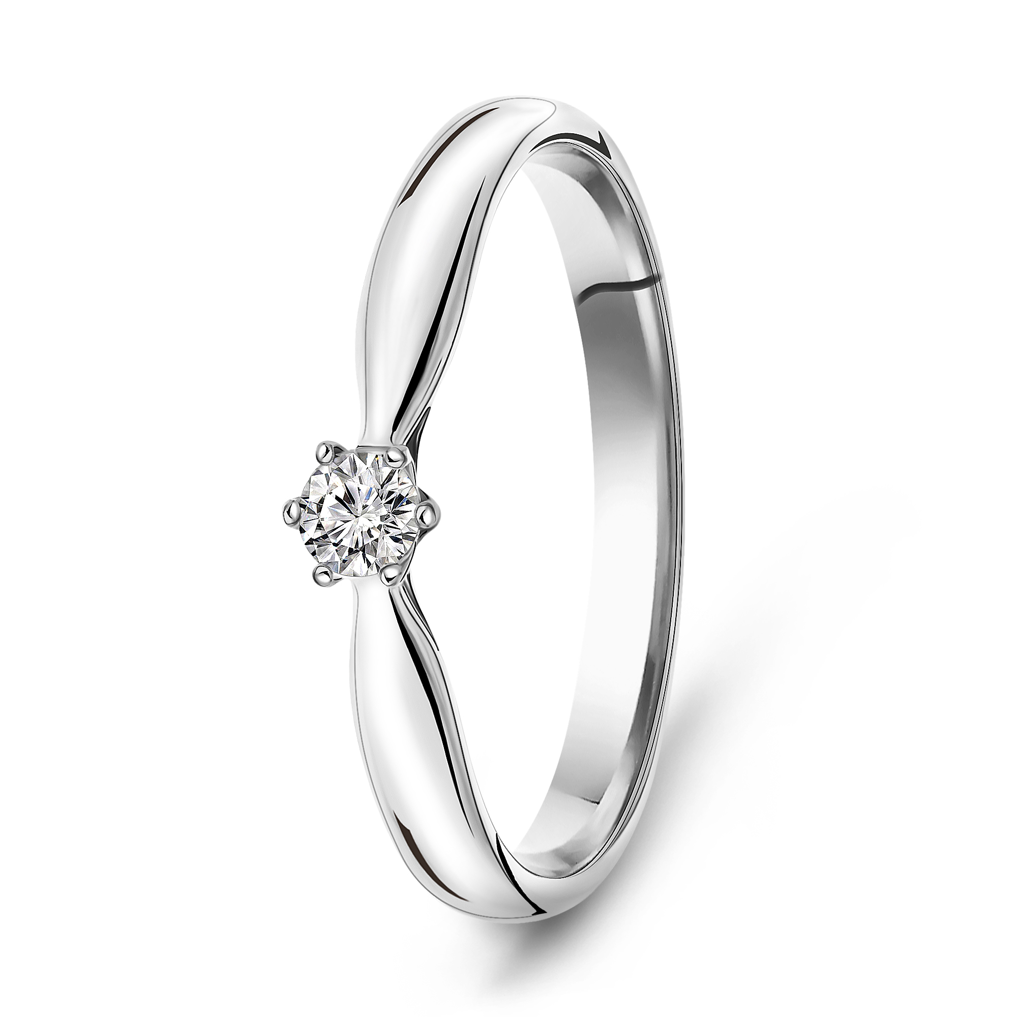 Witgouden diamanten solitair ring