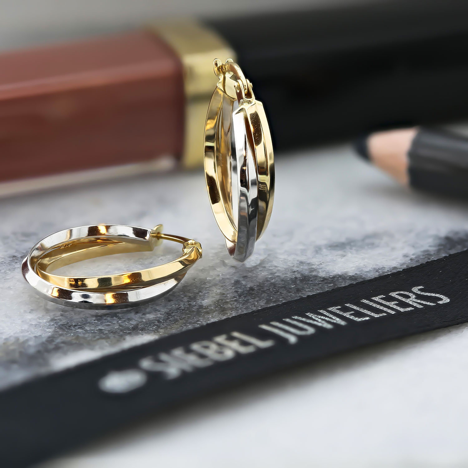 Bicolor oorringen E122-X3TE211662-YW