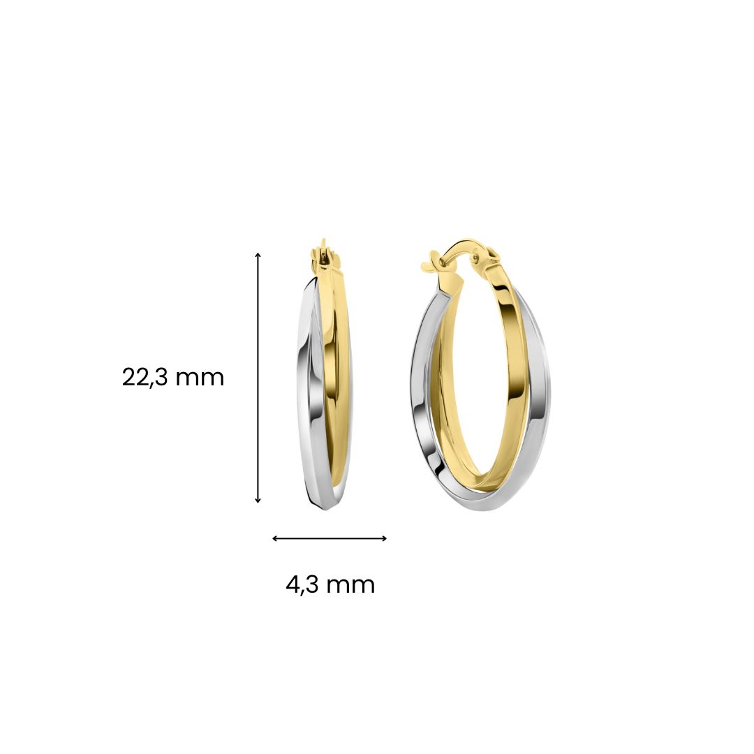 Bicolor oorringen E122-X3TE211662-YW