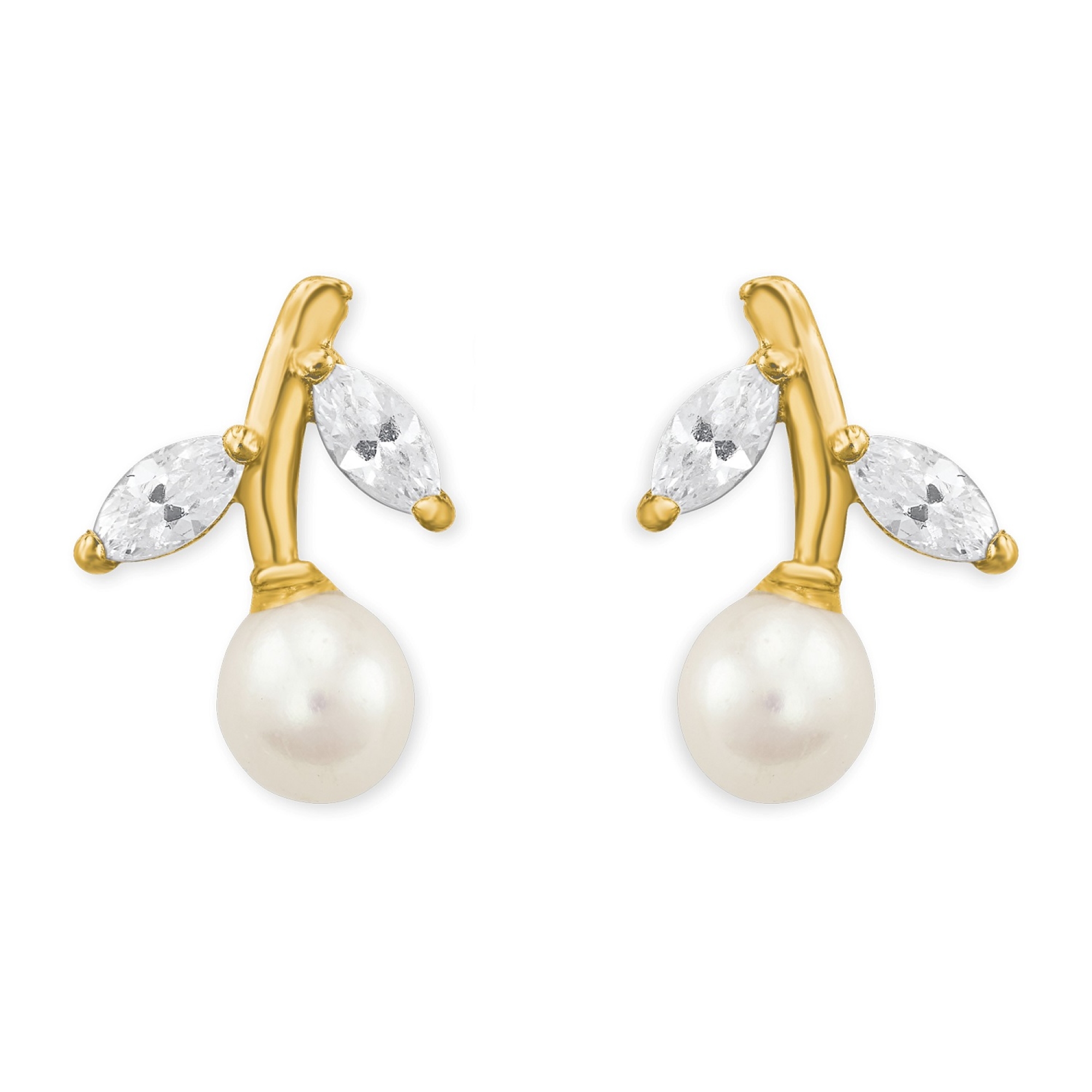 Geelgouden oorknoppen met zirkonia 2020264