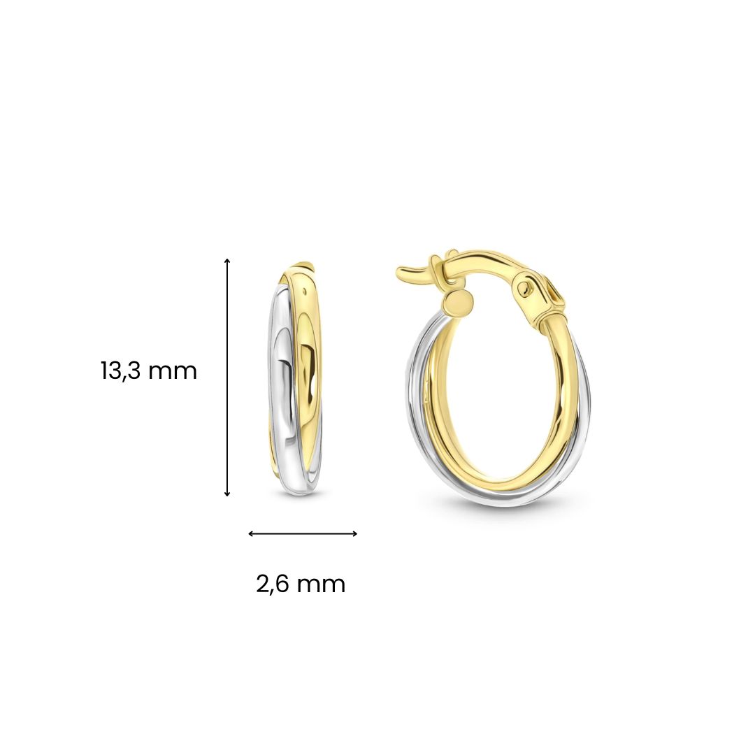 Bicolor oorringen E122-X3TE511468-YW