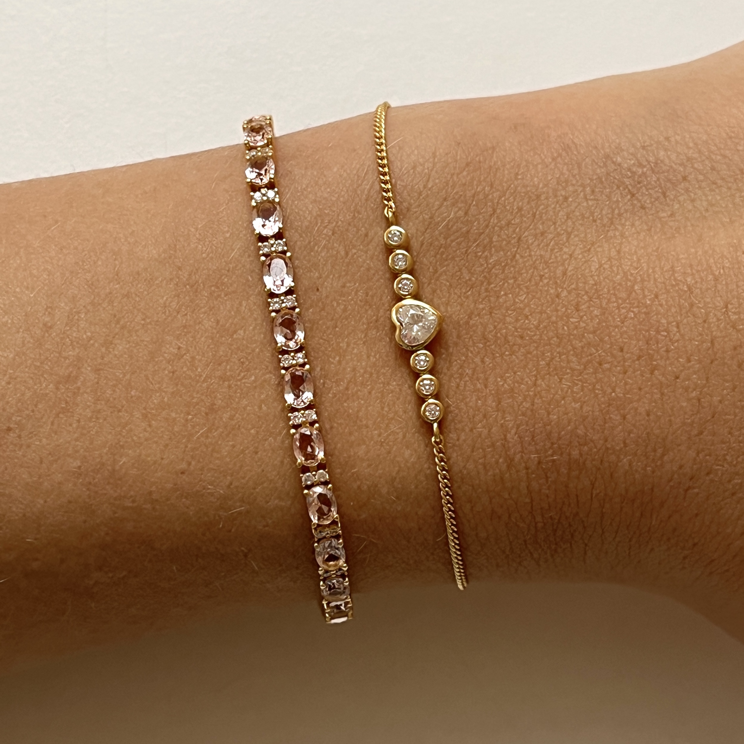 Armband met roze stenen - 22475Y