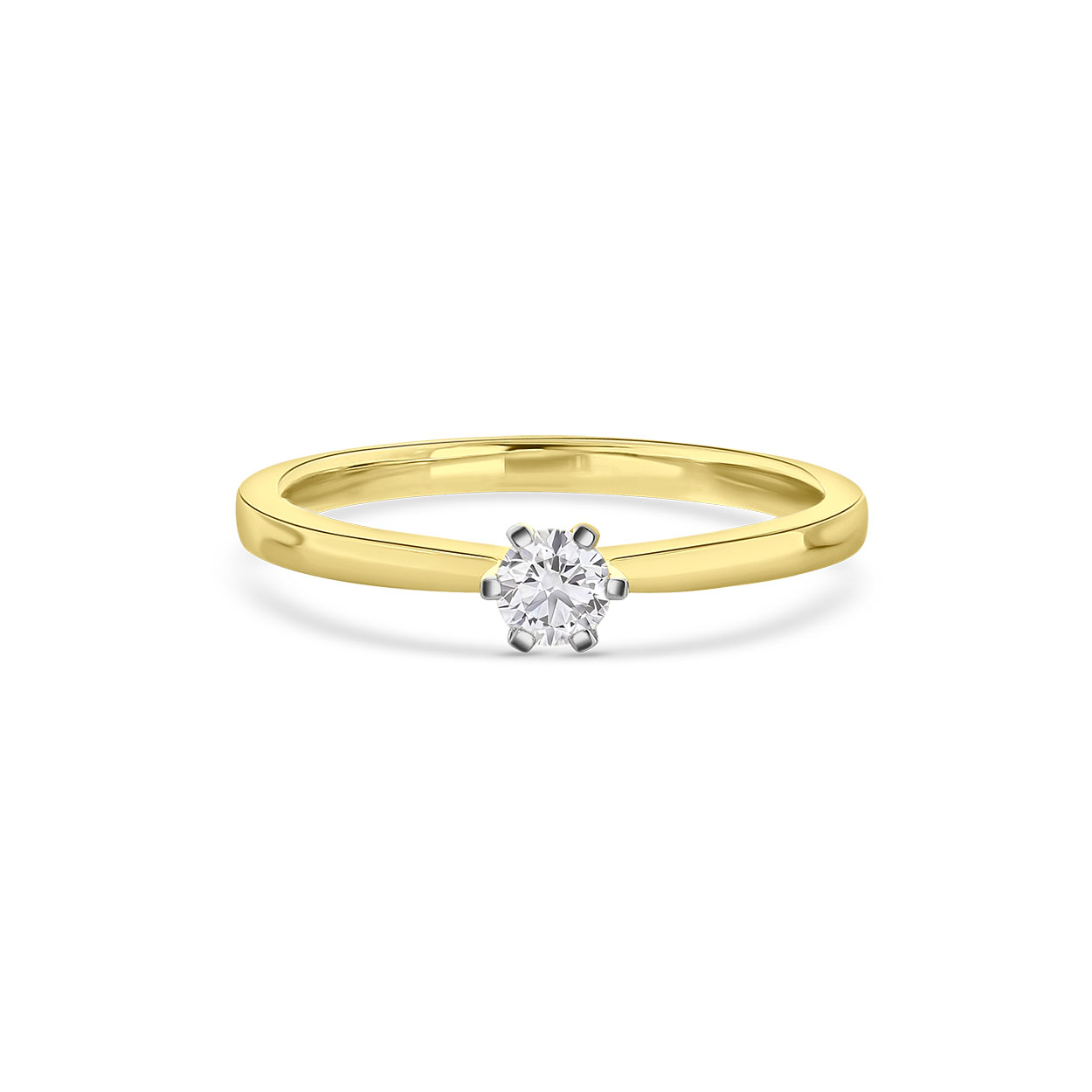 Geelgouden solitaire ring met lab grown diamant R138-RG58830-CV-020-Y