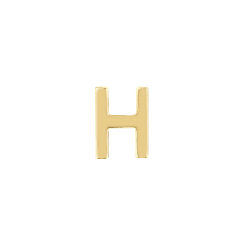 Geelgouden oorknop 'H'