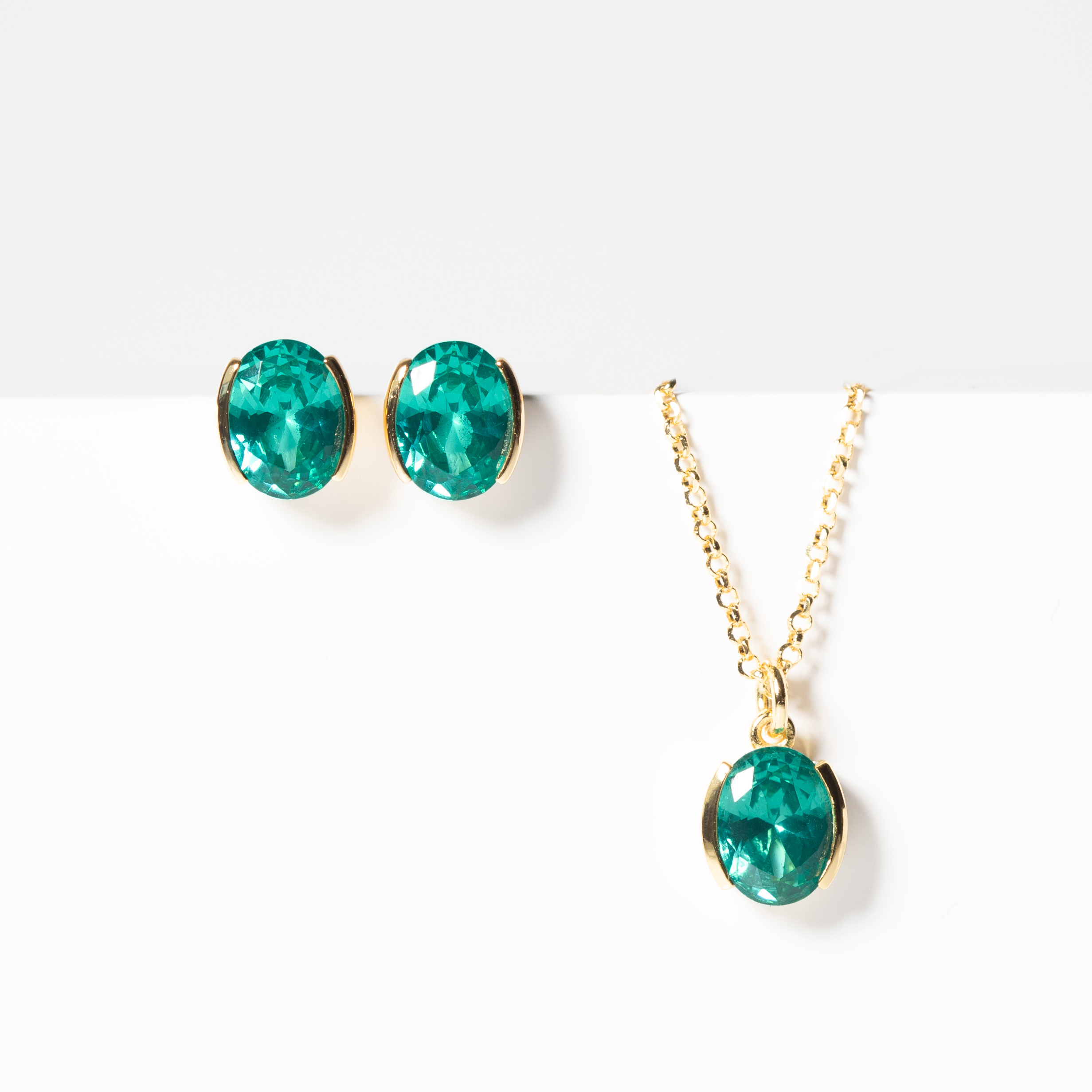 Oorknoppen Ellisse Carezza van gold plated  met zirkonia SJ-E2350-TQCZ-YG