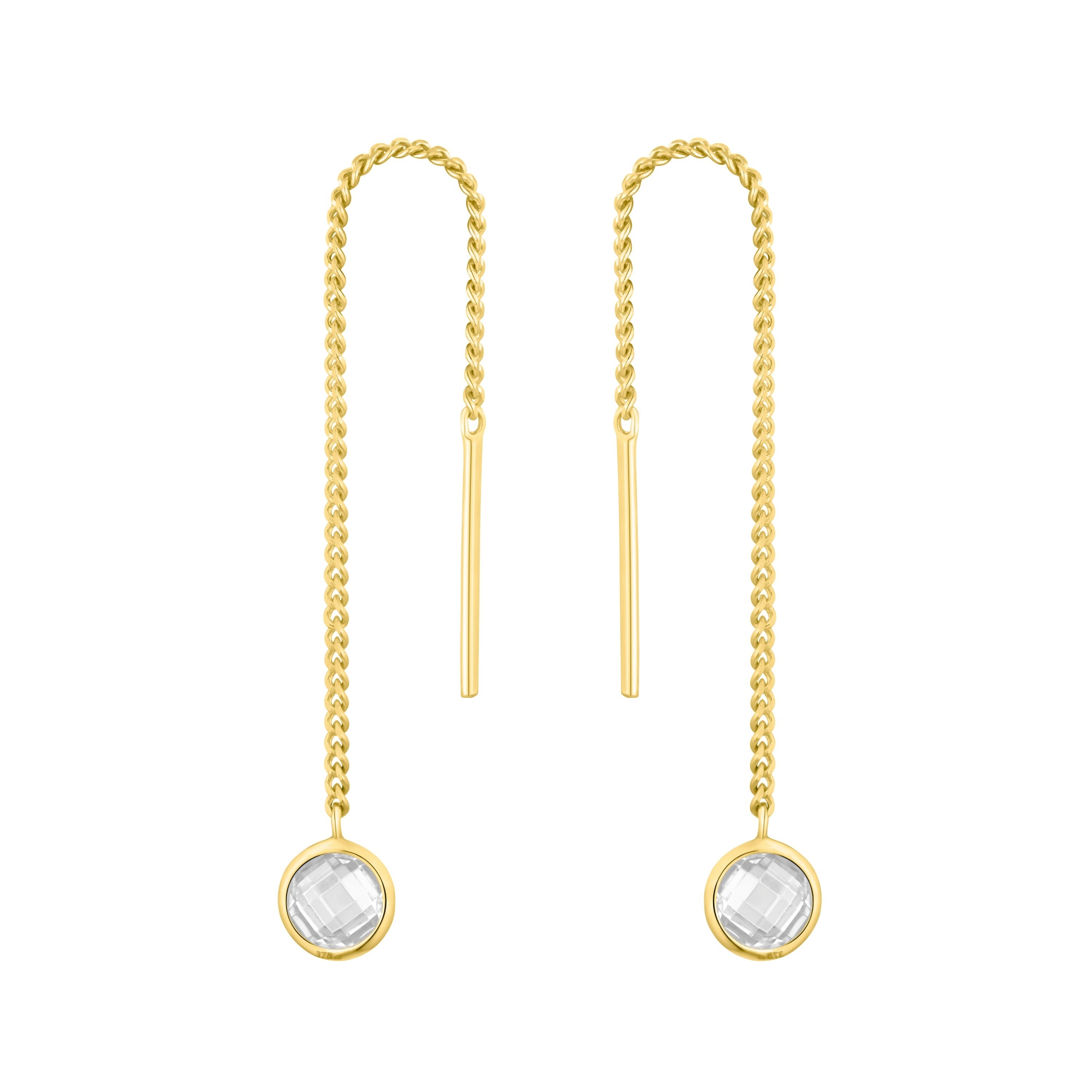 Oorhangers van 9 karaat met zirkonia hanger 2013812
