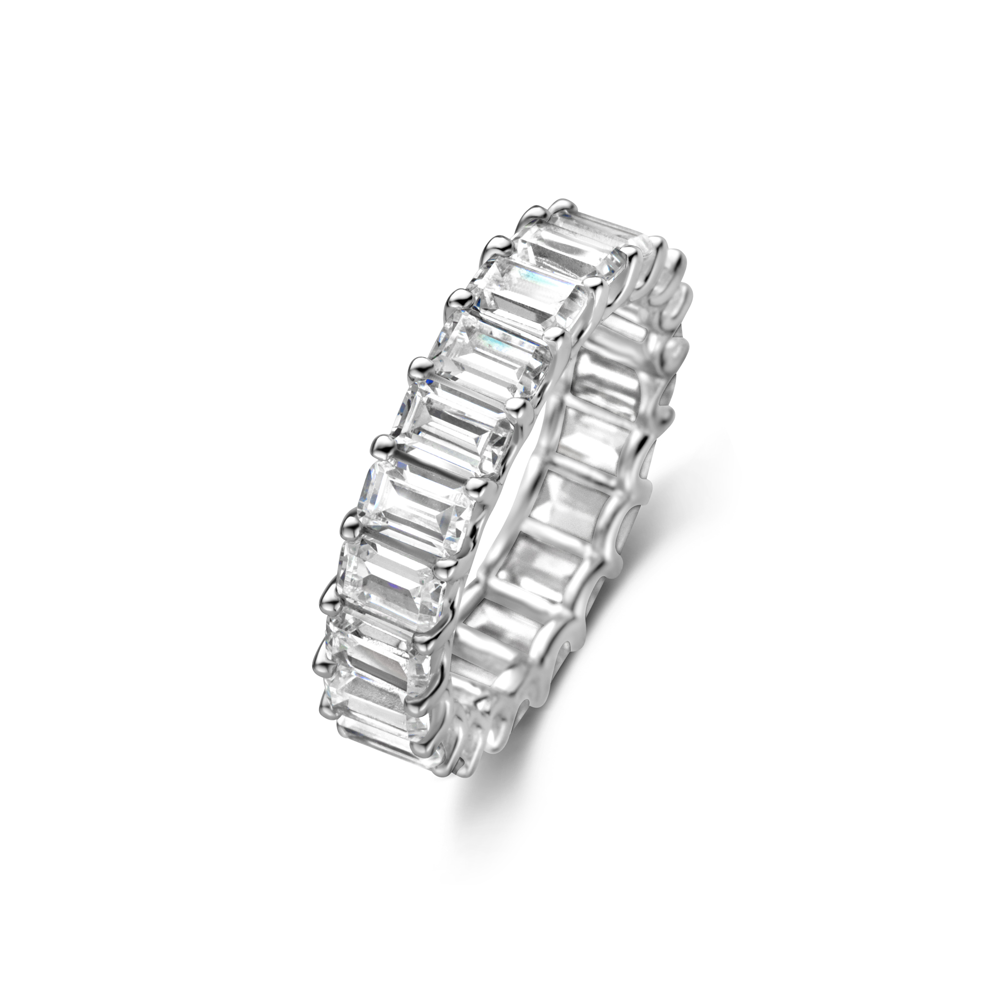Sterling Zilveren ring met zirkonia's R11322R