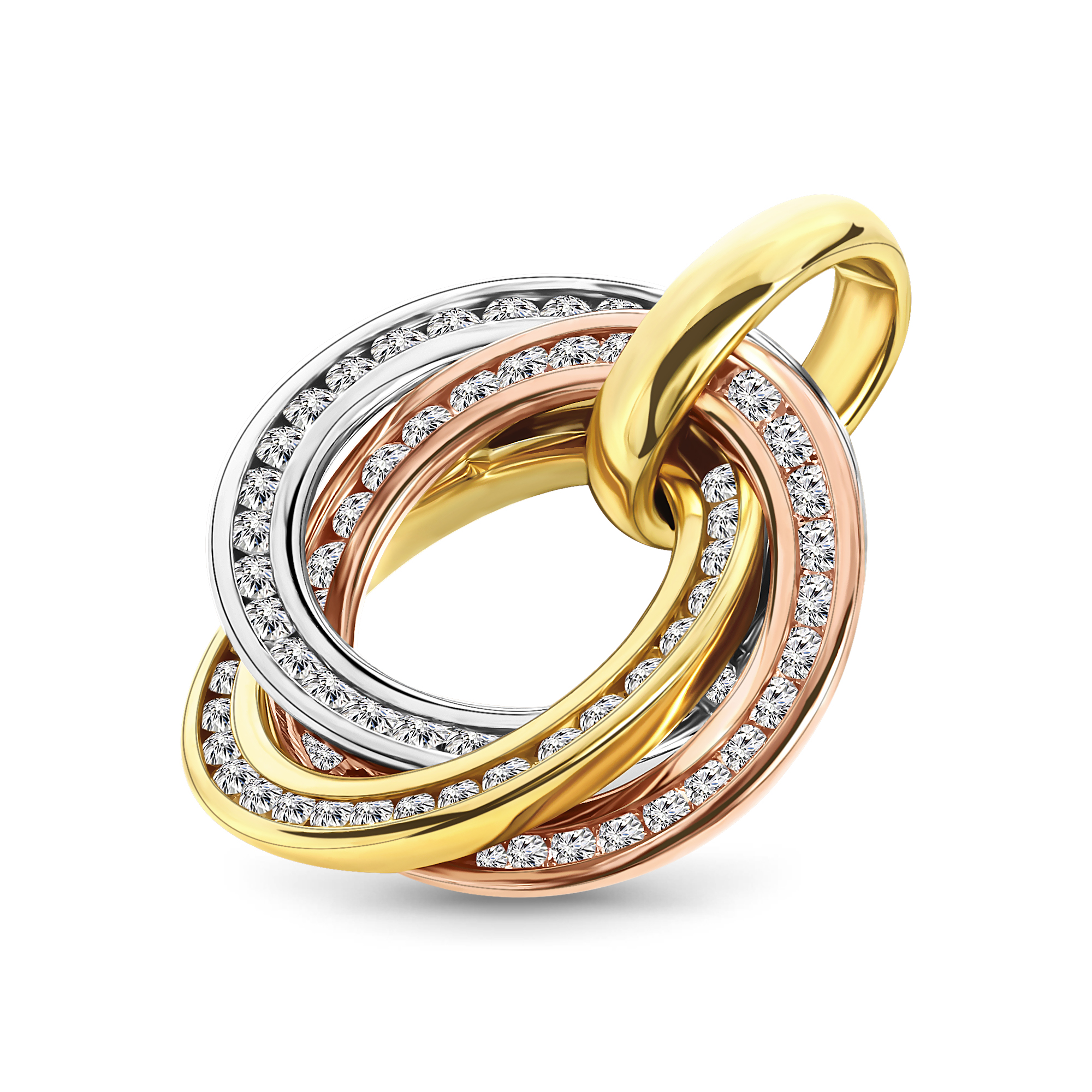 Tricolor hanger met zirkonia 200186-TC-FCZ