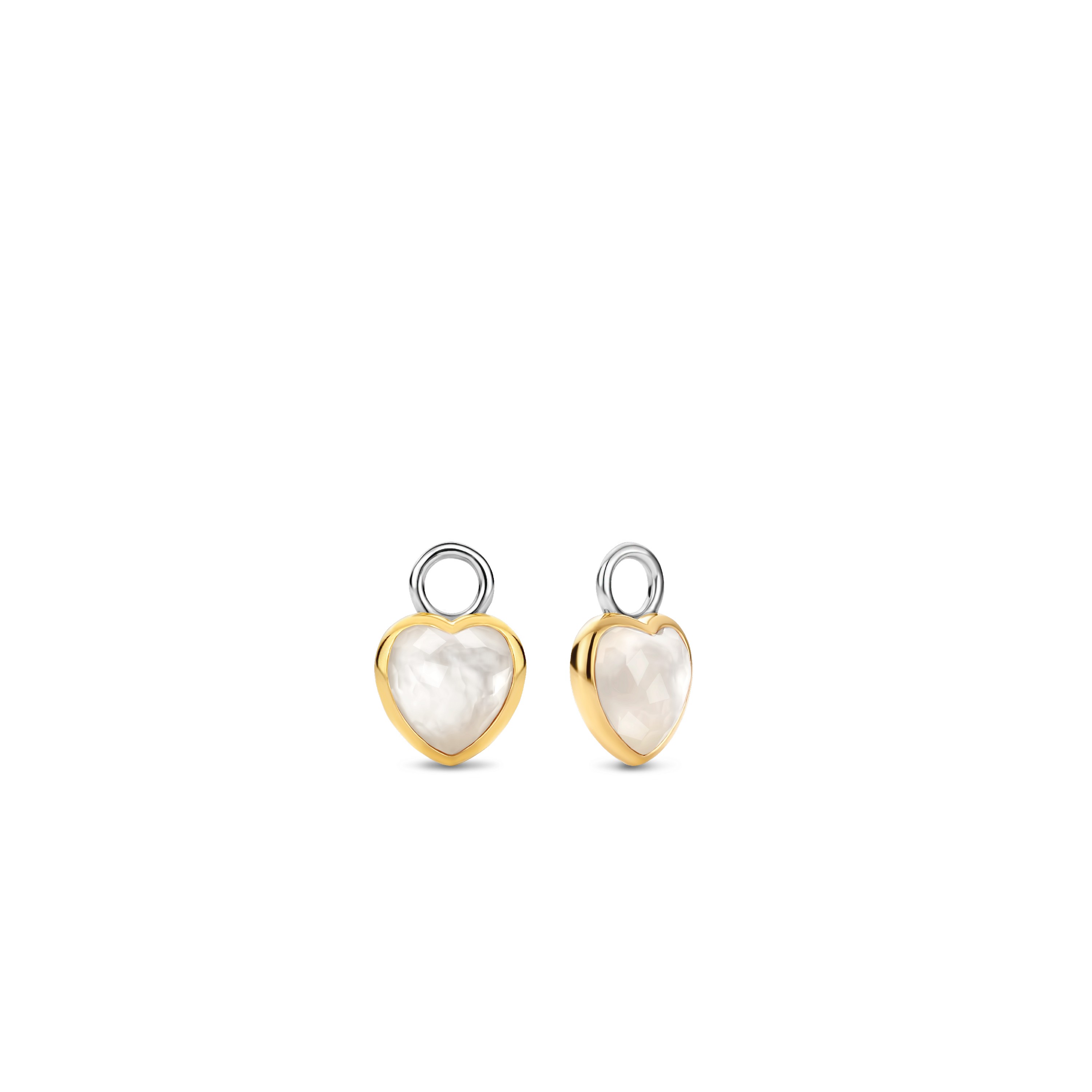 Gold plated oorbedels met parelmoer 9238MW