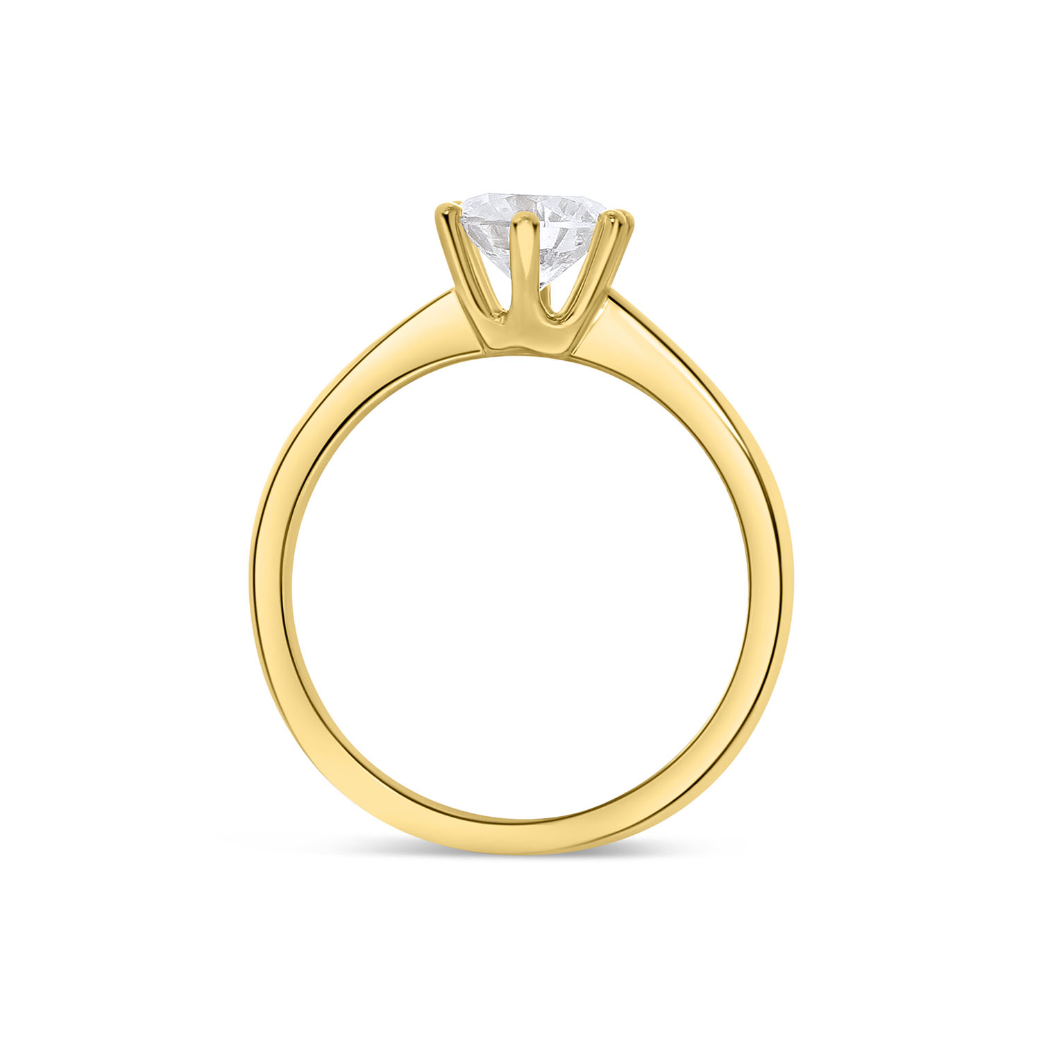 Geelgouden ring solitair met 0.9 ct lab grown diamant R159-R24KA0558-LG-090-Y