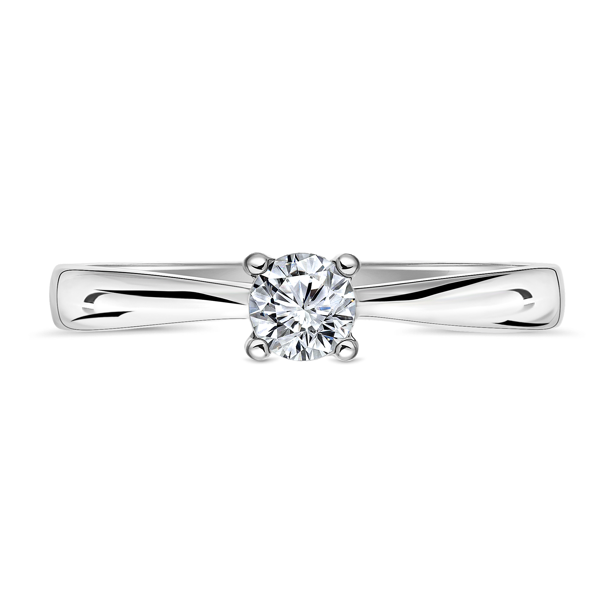 Witgouden diamanten solitair ring
