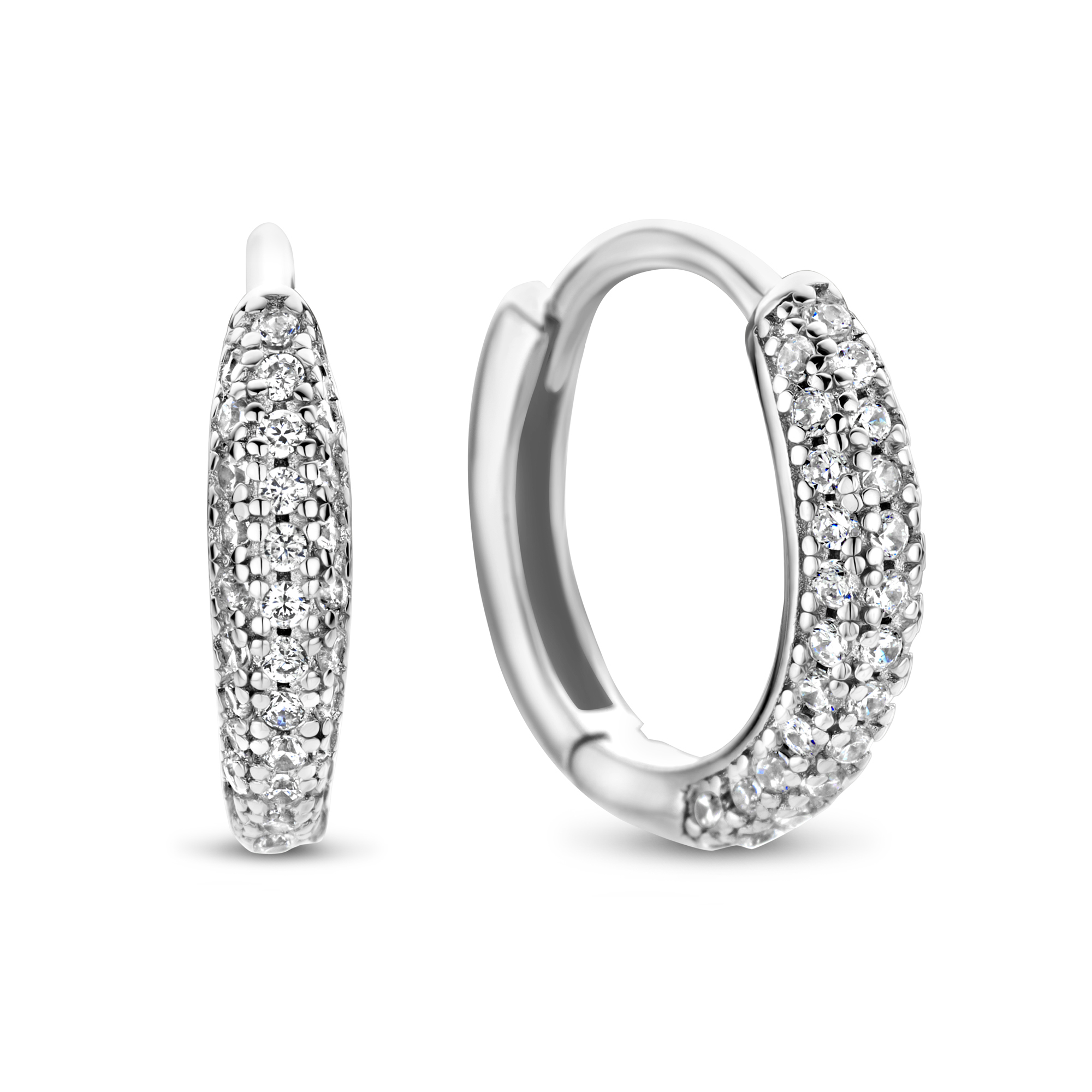 Sterling zilveren oorringen met zirkonia 213A0460