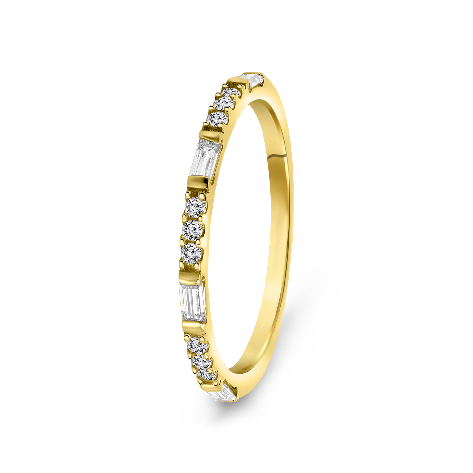 Geelgouden ring met zirkonia