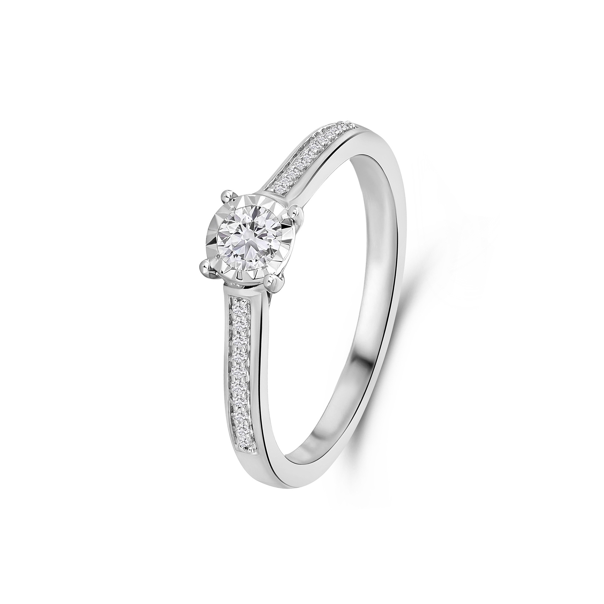 Witgouden ring met lab grown diamanten R138-RG63781-CV-W