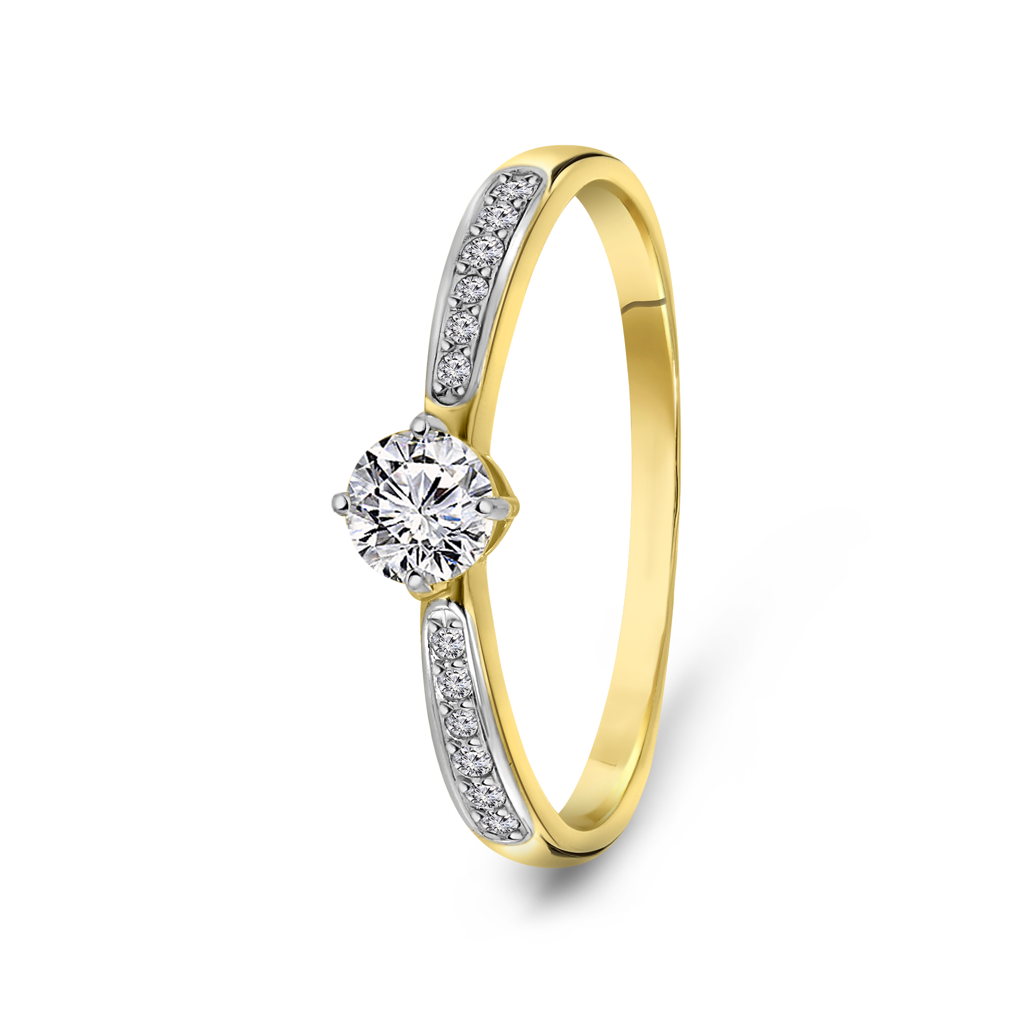 Geelgouden ring met zirkonia T147017112-Z