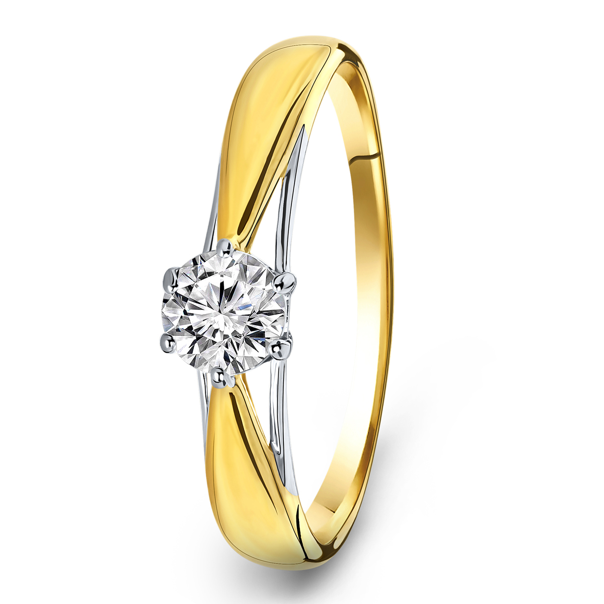 Geelgouden ring met zirkonia R03-59947Z-RH-M