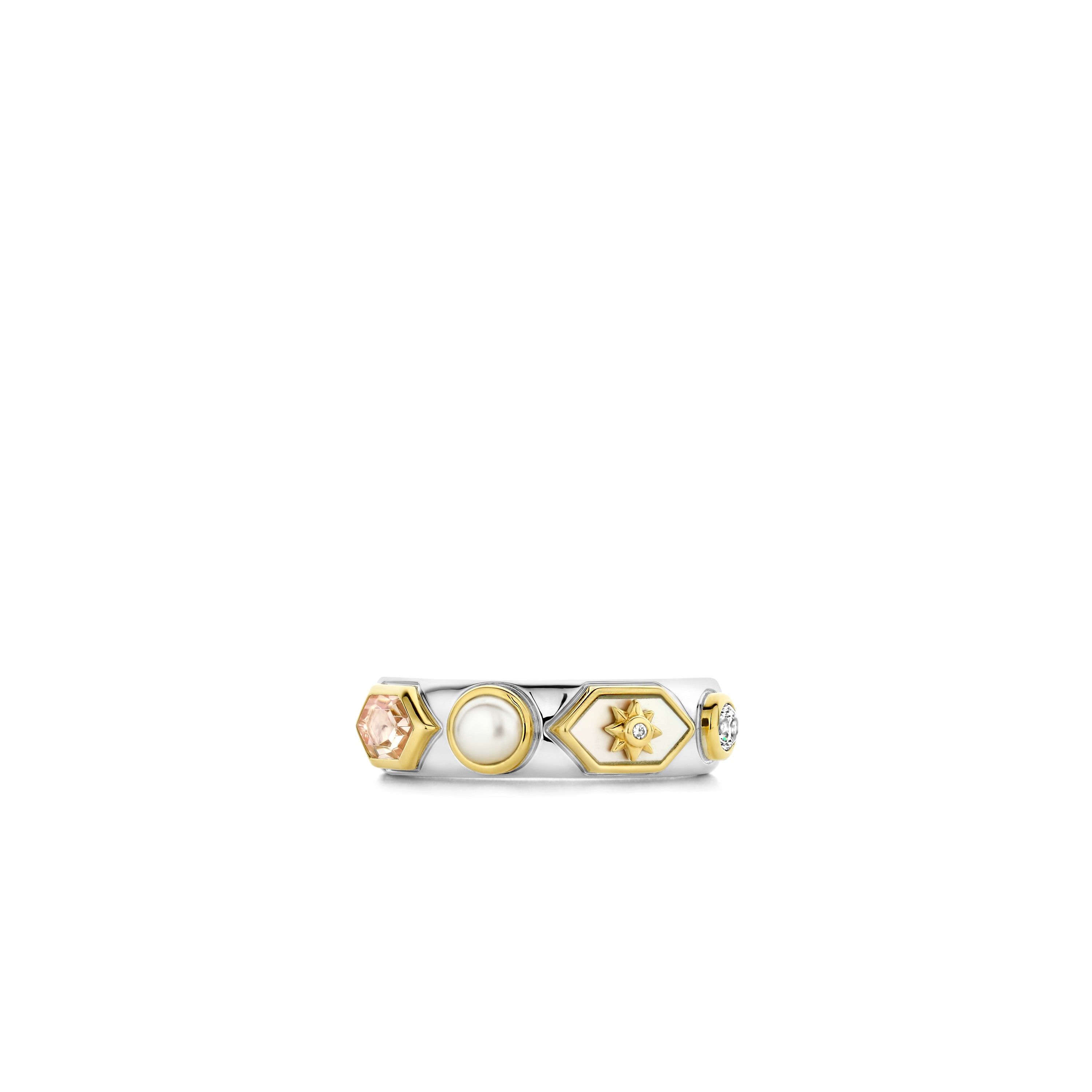 Ring van gold plated sterling zilver met zirkonia 12314NU