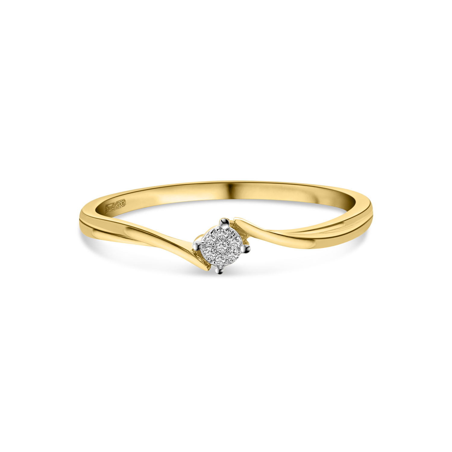 Geelgouden ring met diamant R480-RR010315ADI-Y