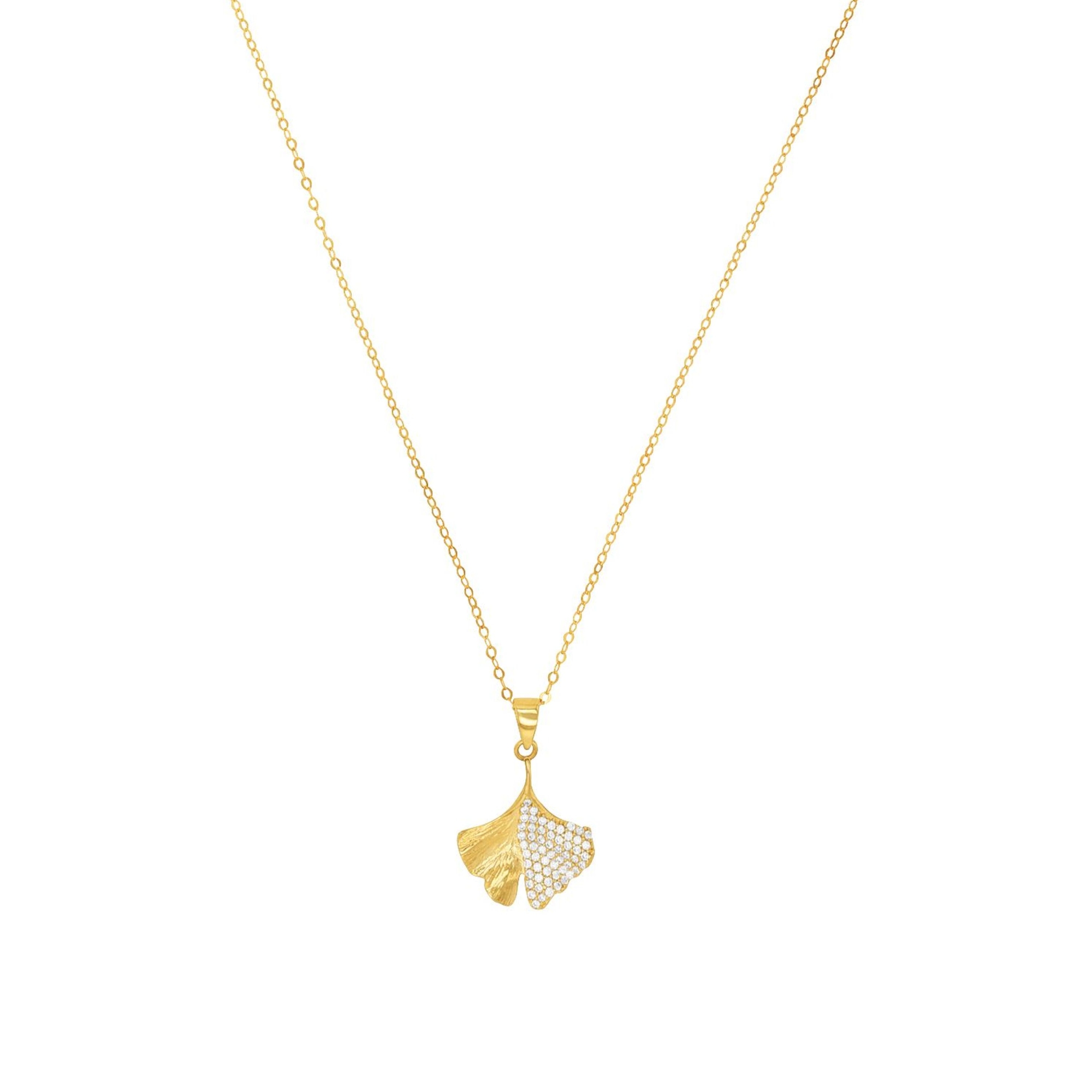 Ketting geelgoud met hanger en zirkonia - 2020125