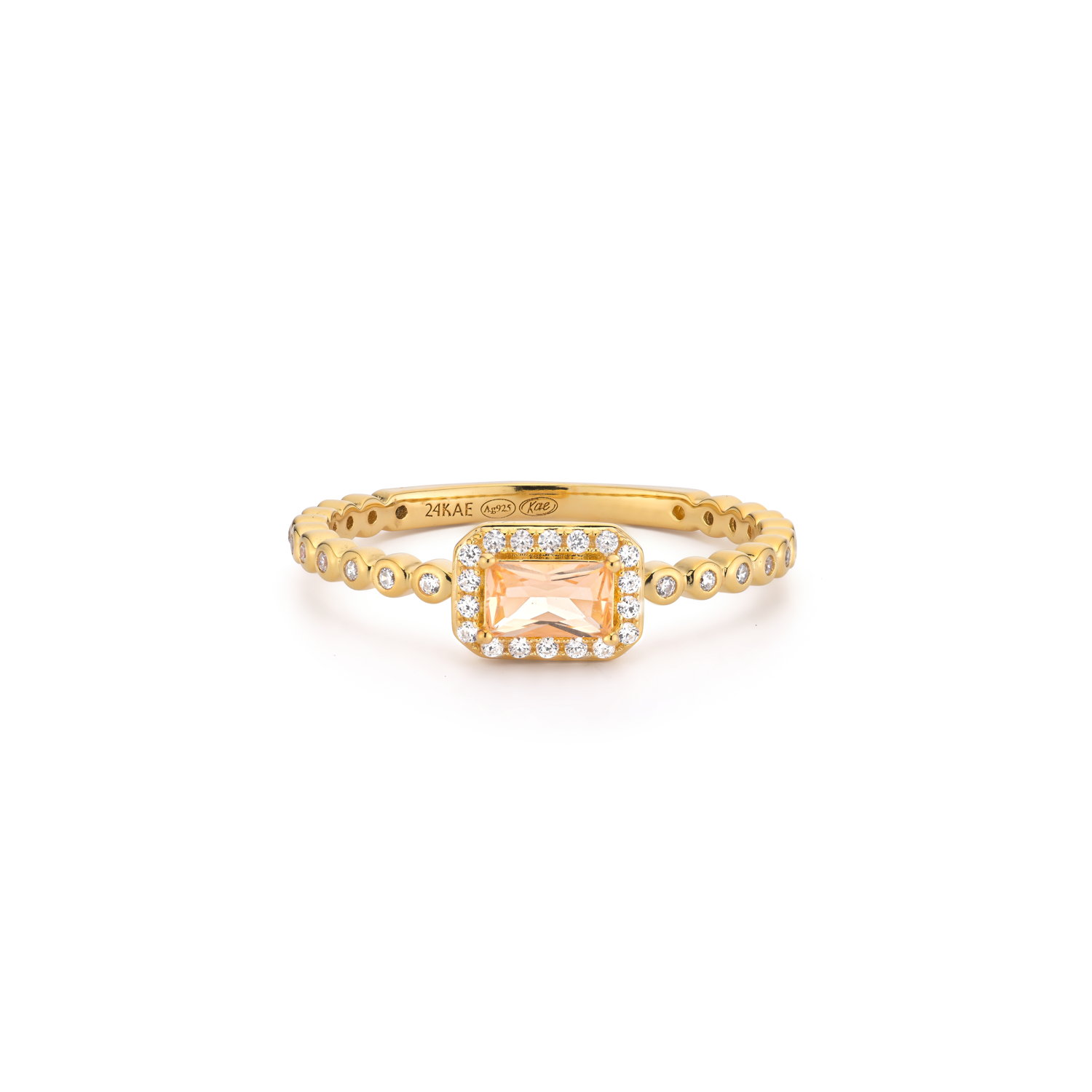 Ring met gold plated sterling zilver met gekleurde zirkonia 12490Y