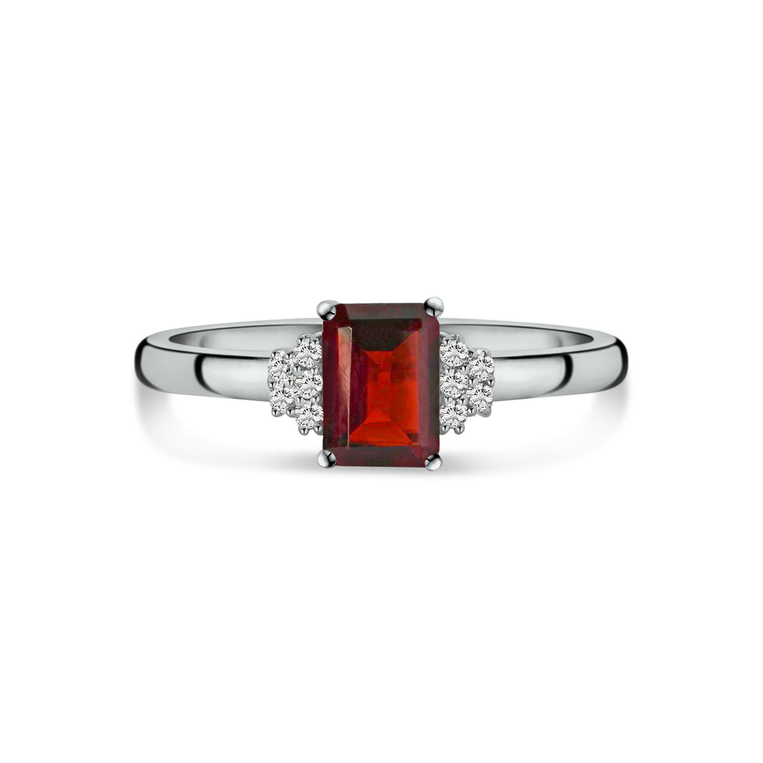 Ring met Rhodoliet en Lab Grown Diamant - R03743A