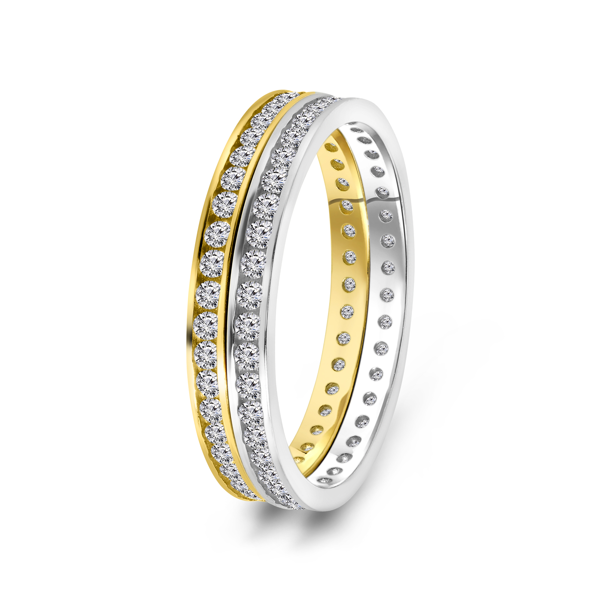 Bicolor ring met zirkonia