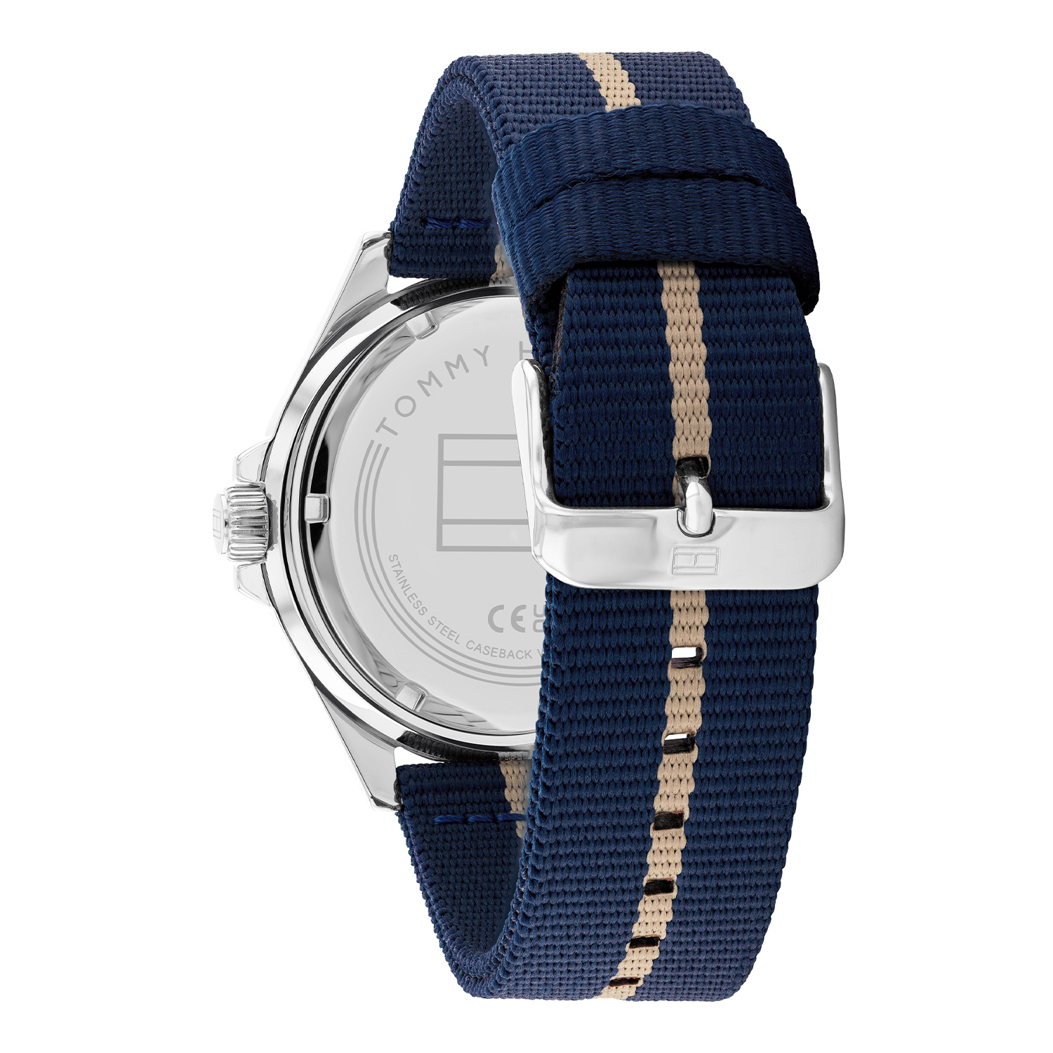 Heren Horloge Staal Textiel Blauw 43mm